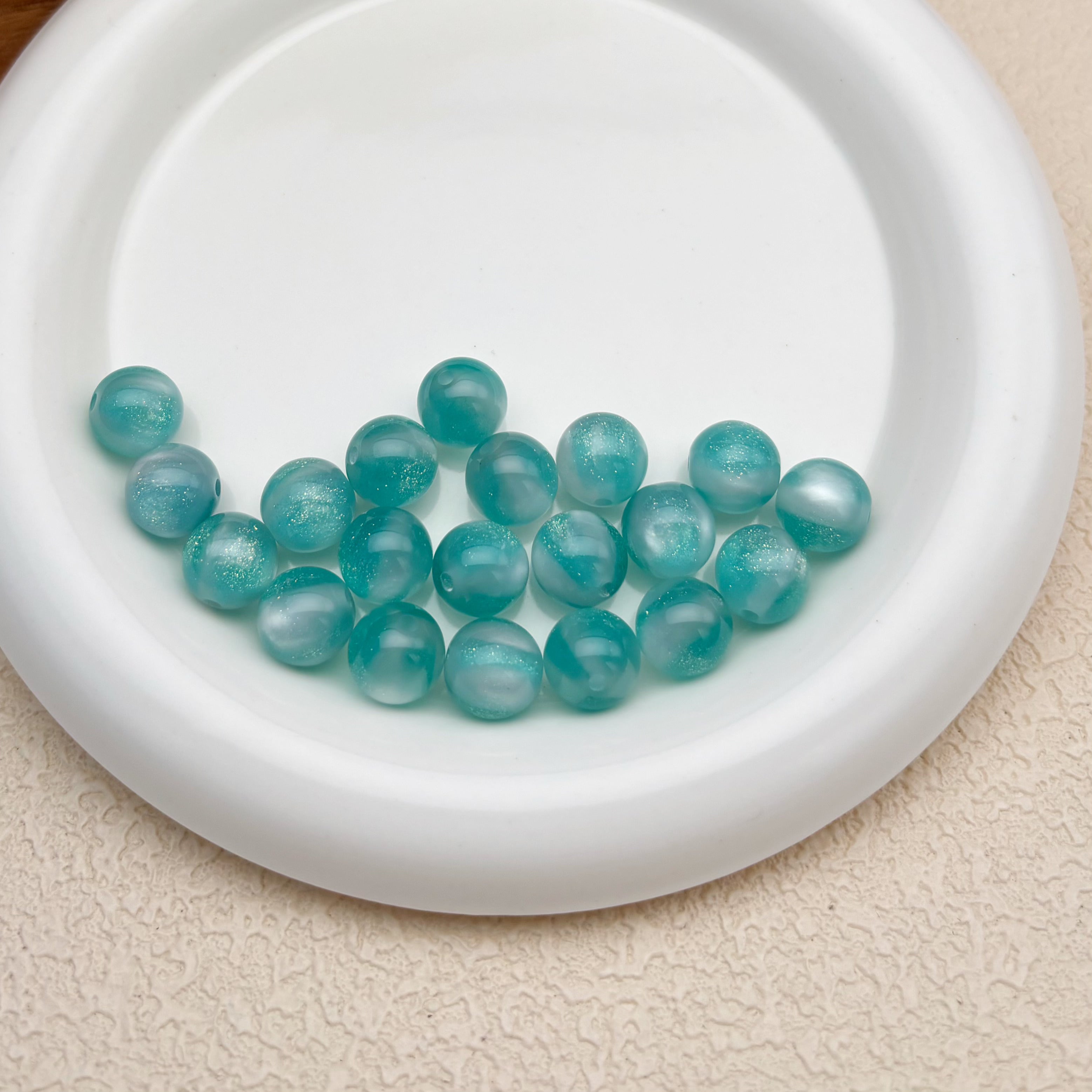 12mm | 紫外線で色が変わるビーズ（グリーン→ピンク柄）