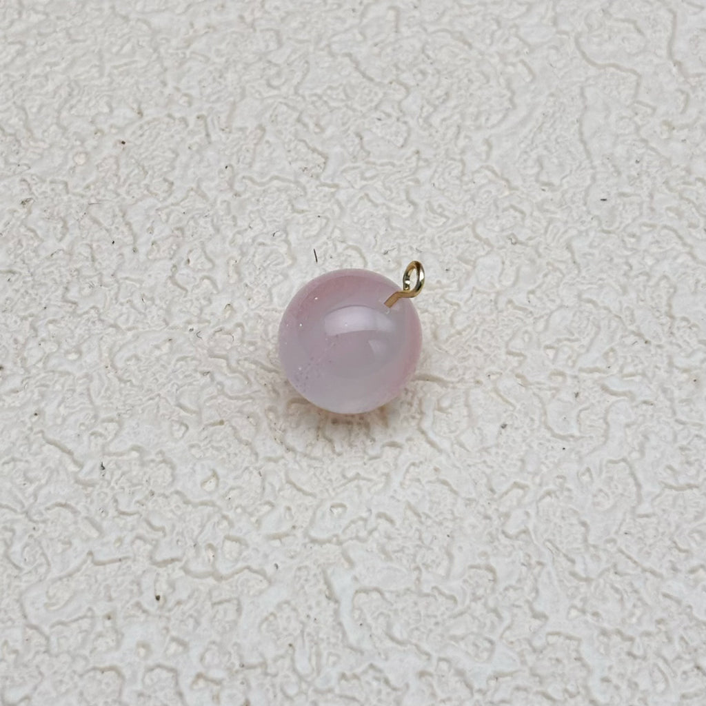 12mm | 紫外線で色が変わるビーズ（ピンク→ラベンダー柄）