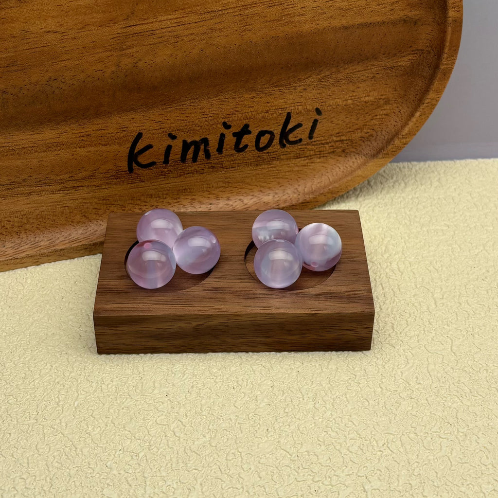 16mm | ラベンダー x スモークブルーキャッツアイビーズ