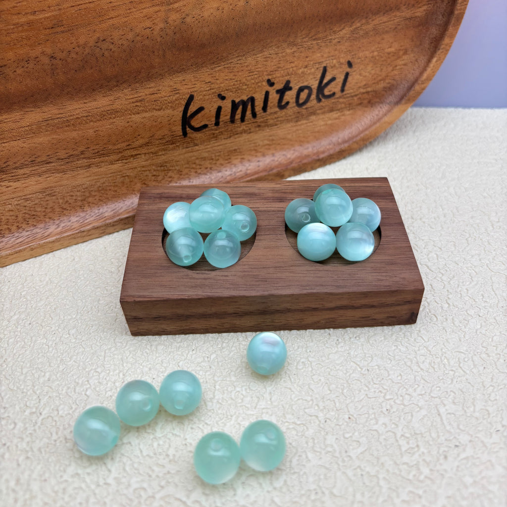 12mm | ウォーターブルーキャッツアイビーズ