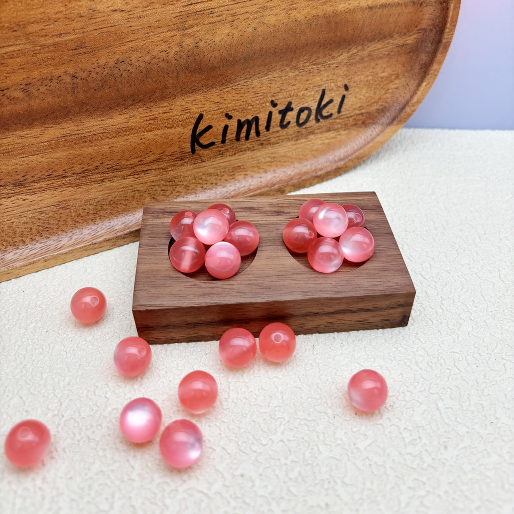 12mm | グレープフルーツピンクキャッツアイビーズ