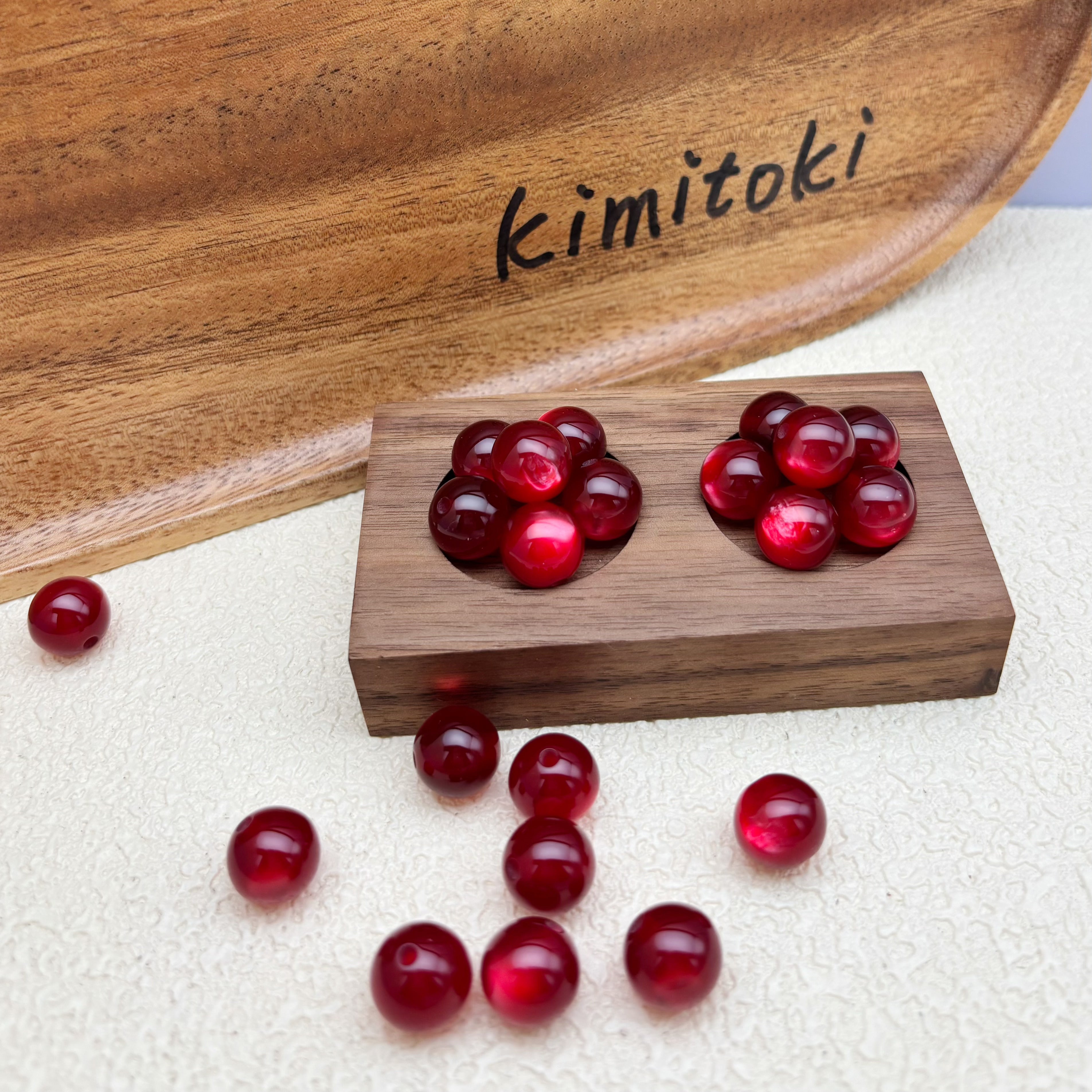 12mm | ワインレッドキャッツアイビーズ