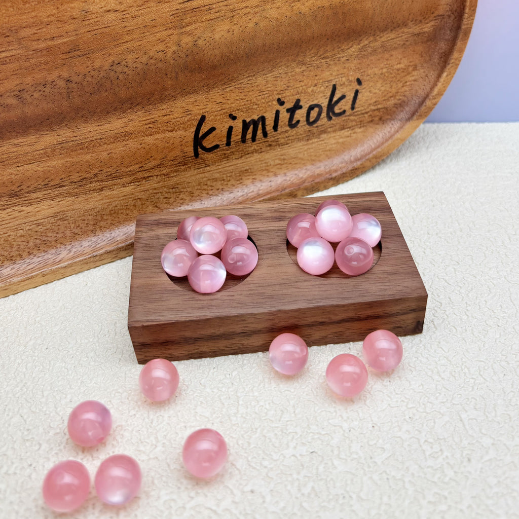 12mm | ピンクキャッツアイビーズ