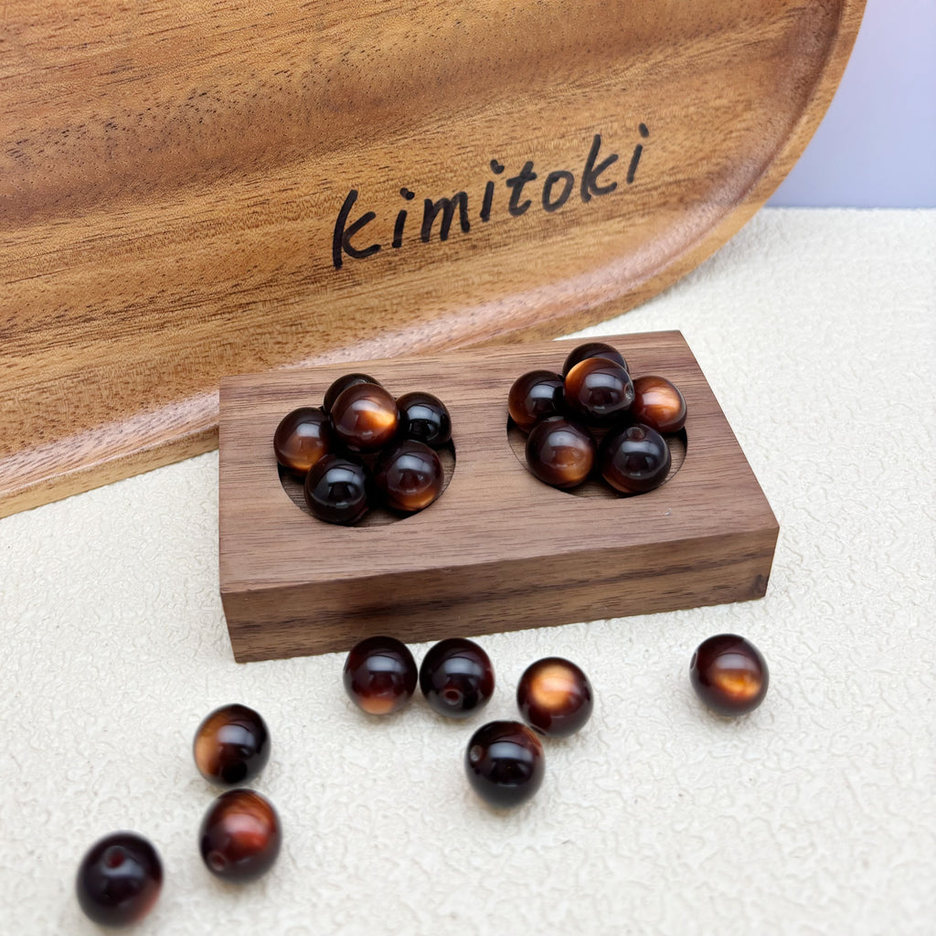 12mm | キャラメルキャッツアイビーズ