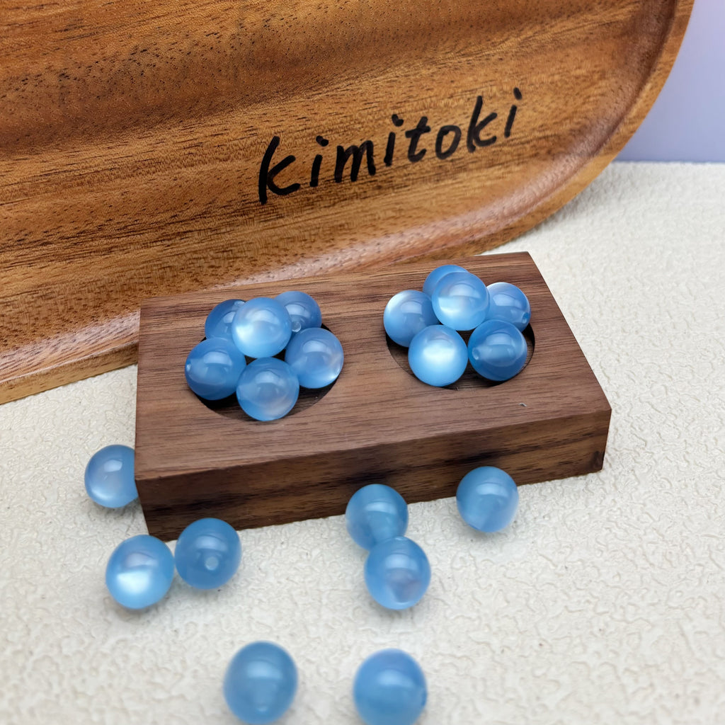 12mm | アクアブルーキャッツアイビーズ