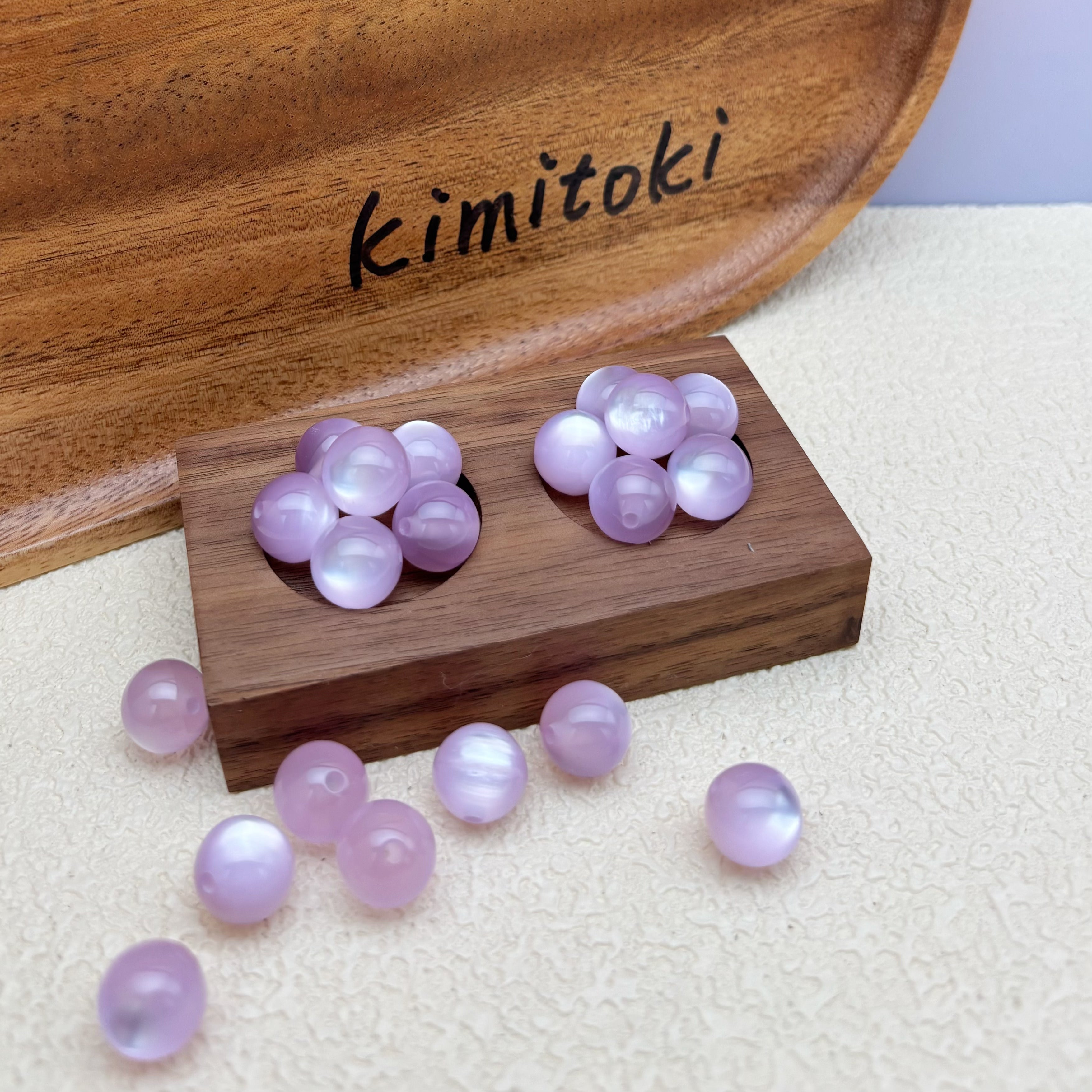 12mm | ラベンダーキャッツアイビーズ