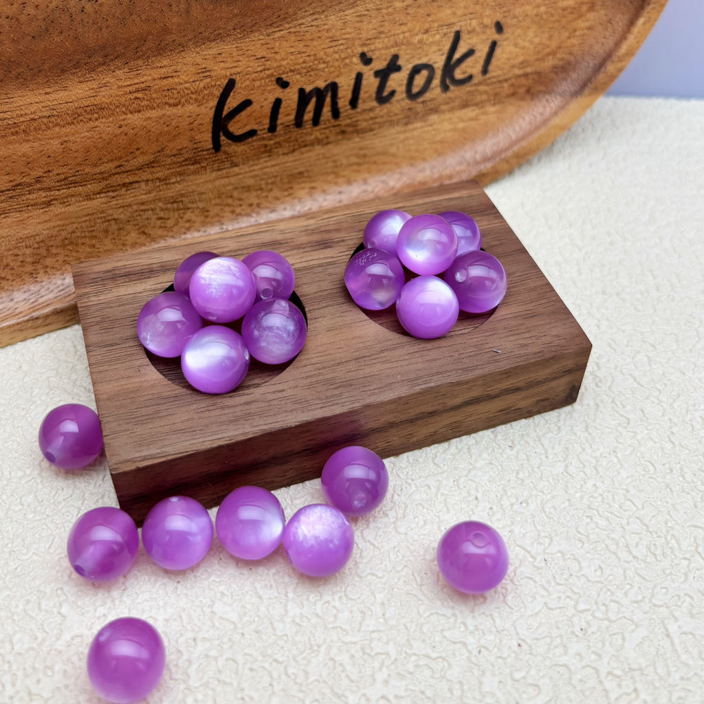 12mm | パープルキャッツアイビーズ