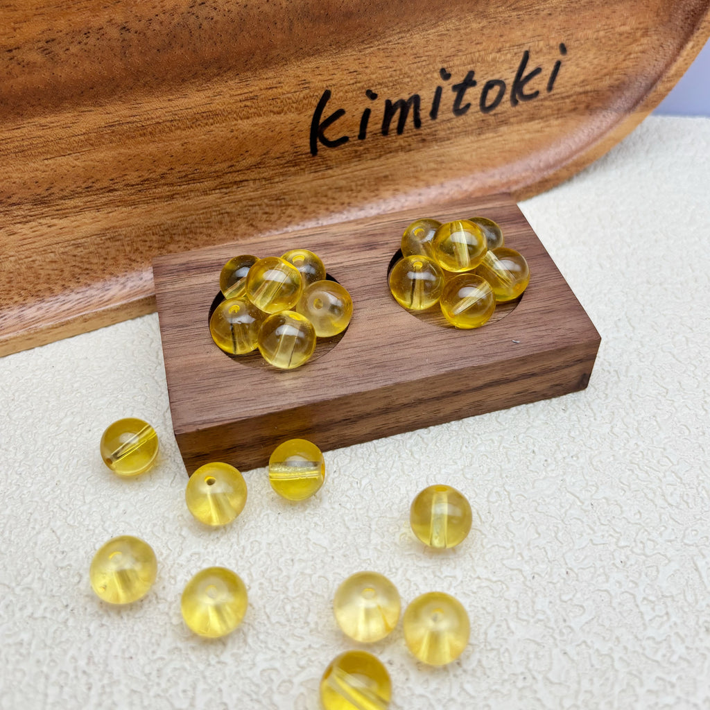 12mm | イエローグラスビーズ