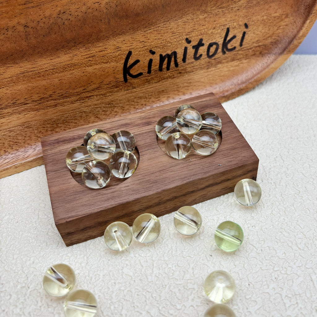 12mm | ライトイエローグラスビーズ