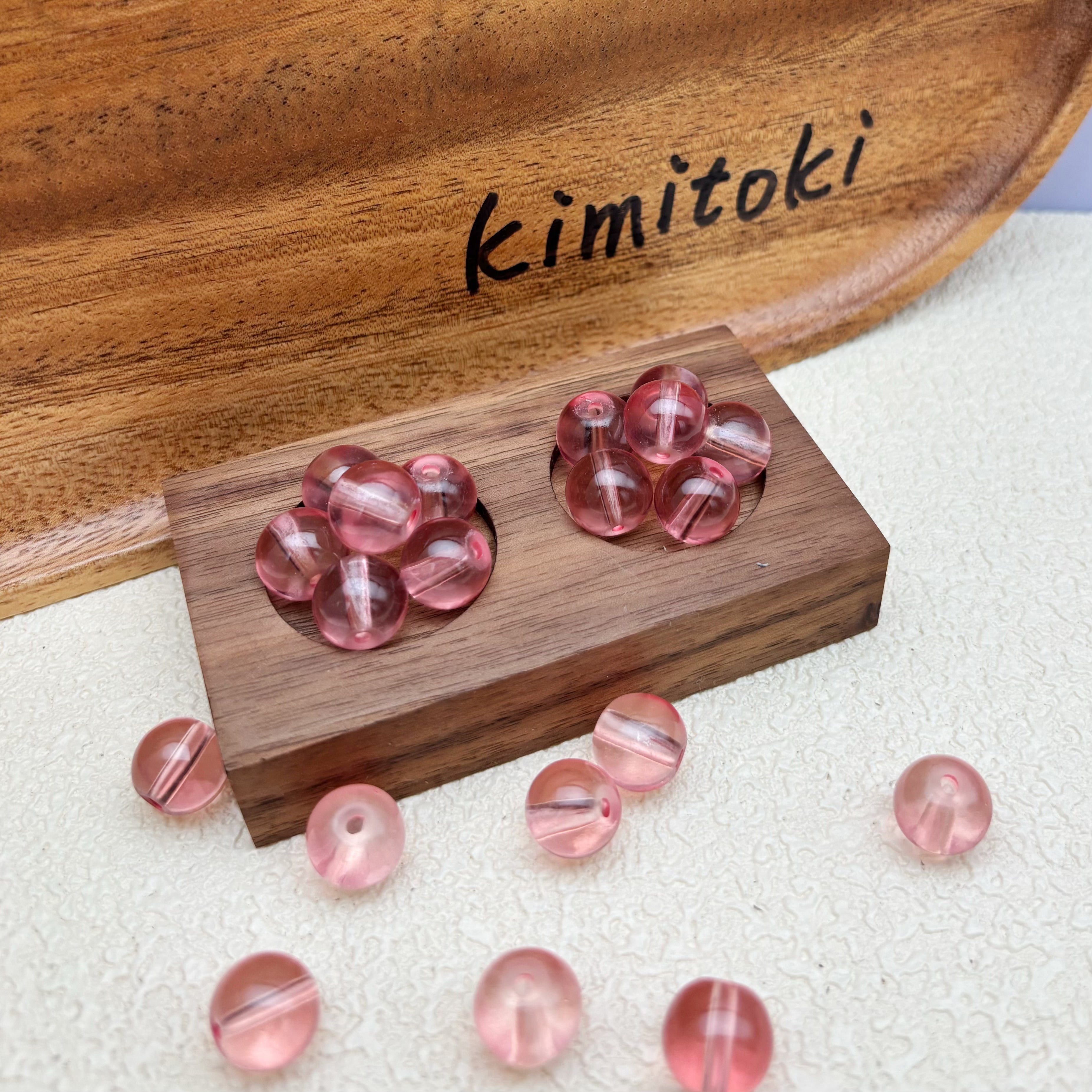 12mm | グレープフルーツピンクグラスビーズ