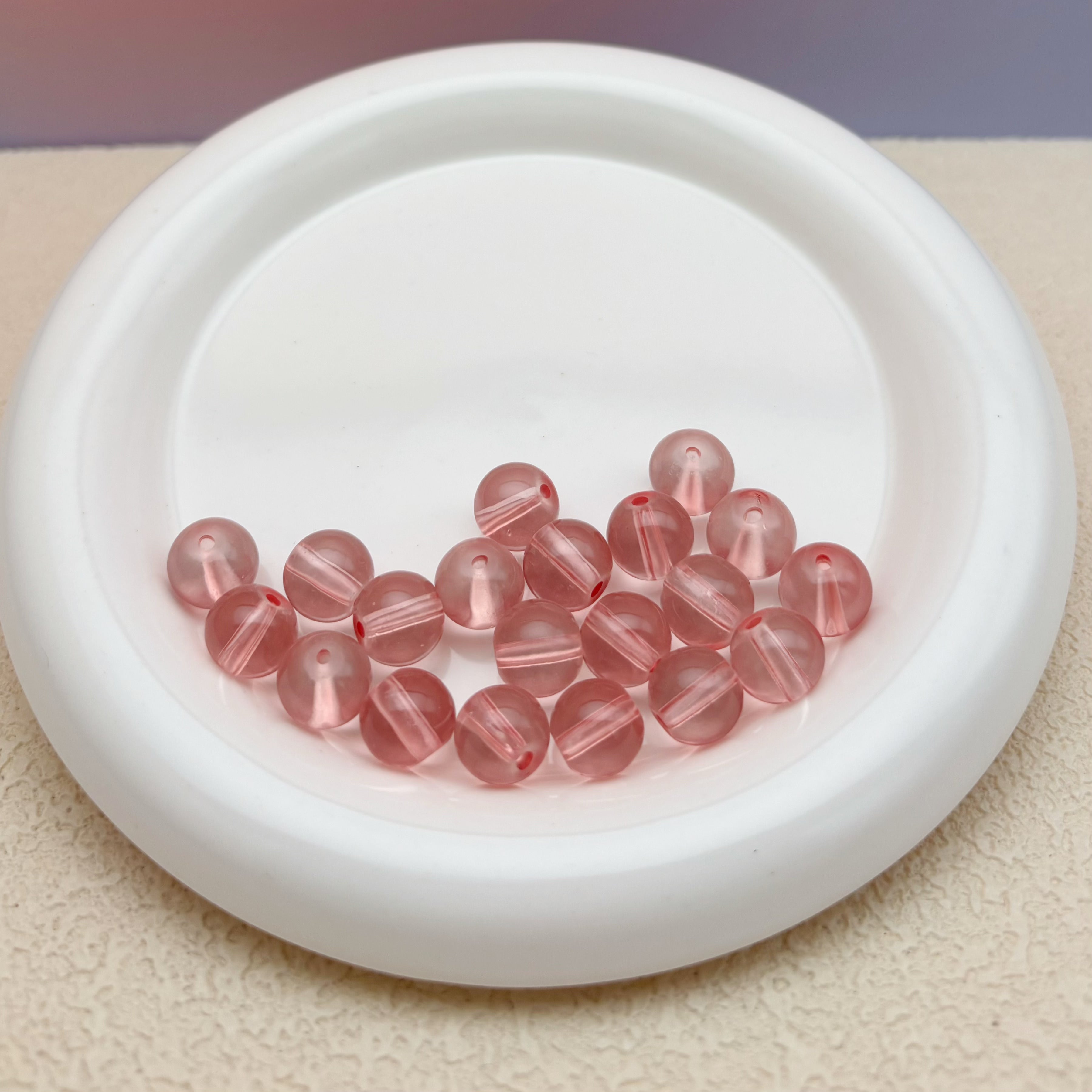 12mm | グレープフルーツピンクグラスビーズ