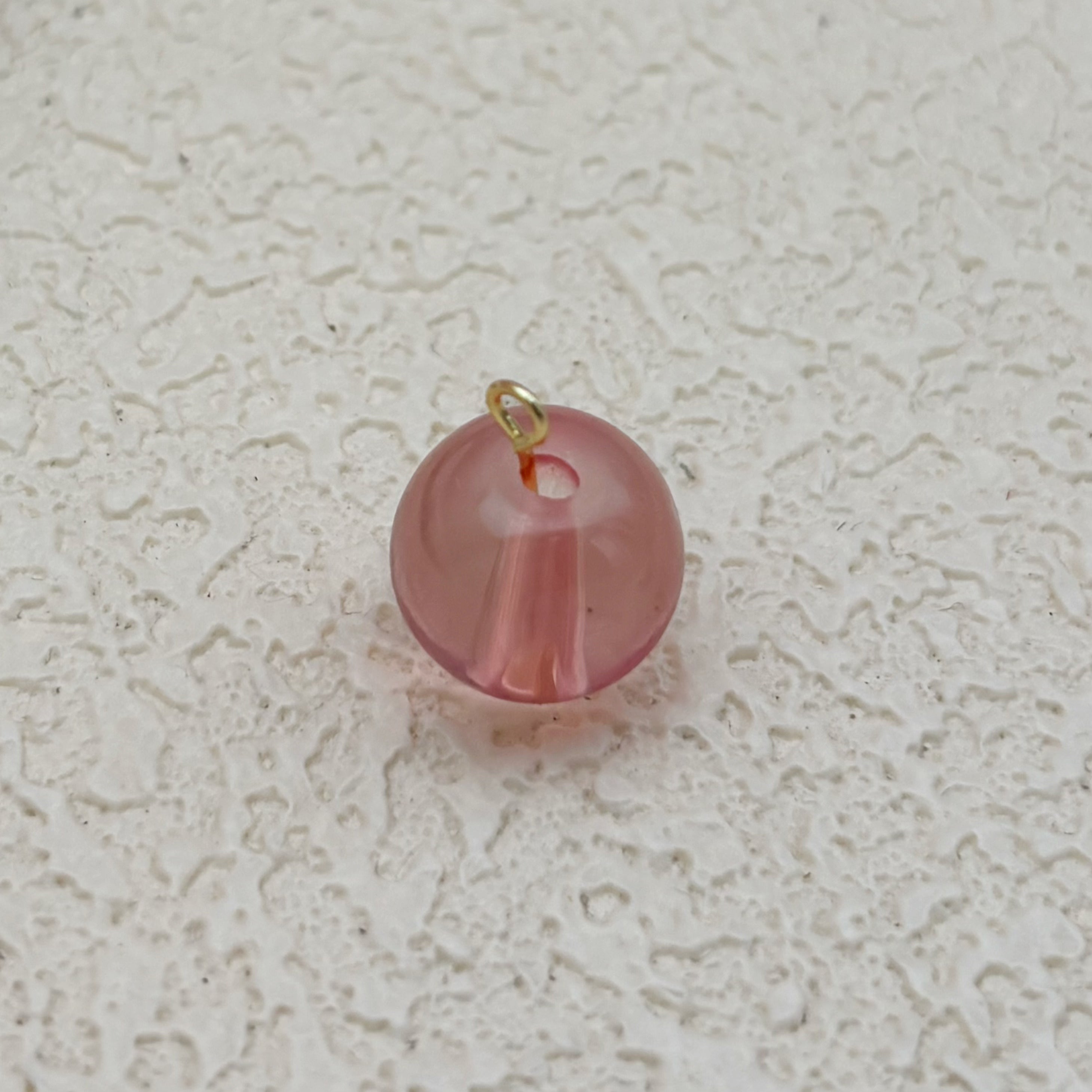 12mm | グレープフルーツピンクグラスビーズ