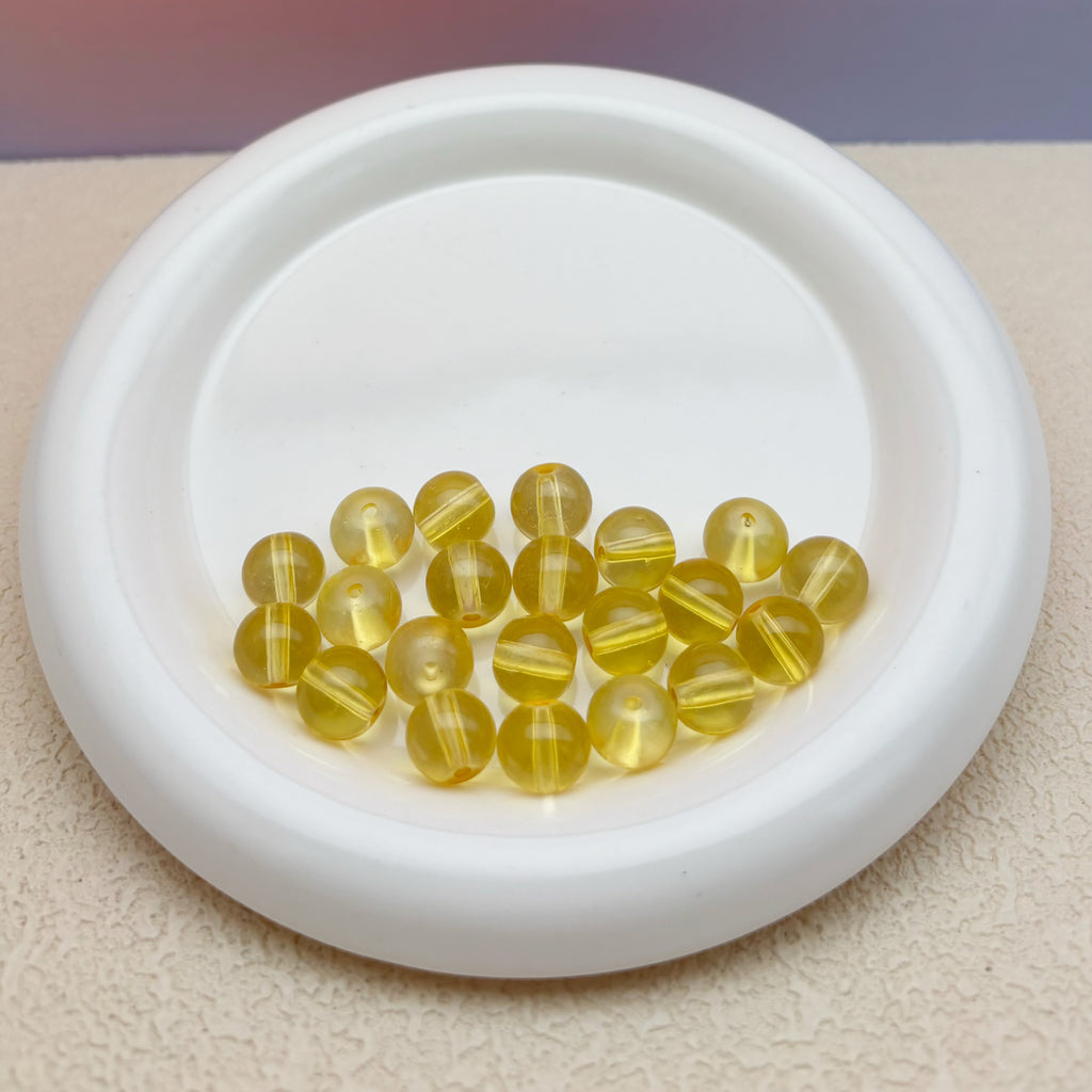 12mm | イエローグラスビーズ