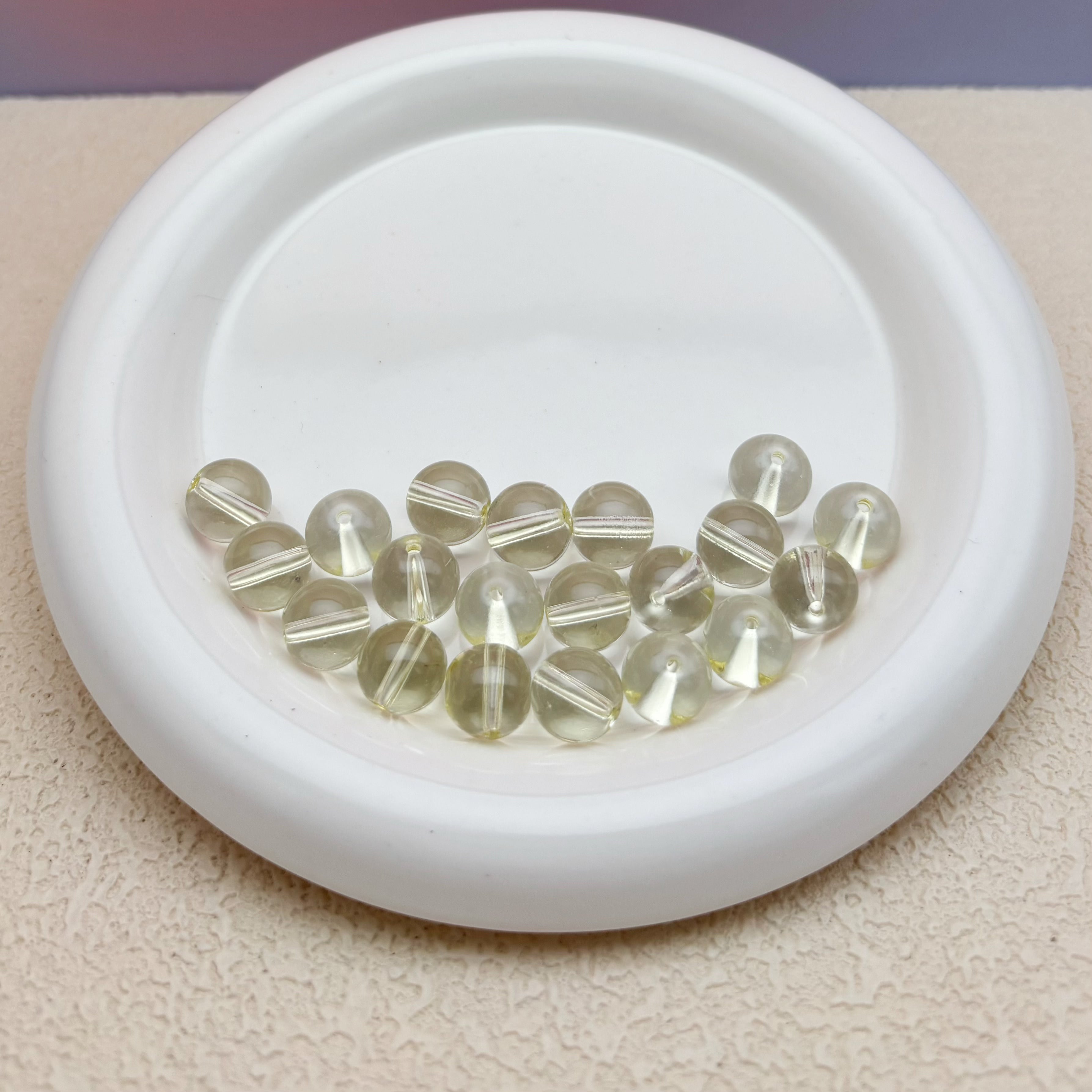 12mm | ライトイエローグラスビーズ