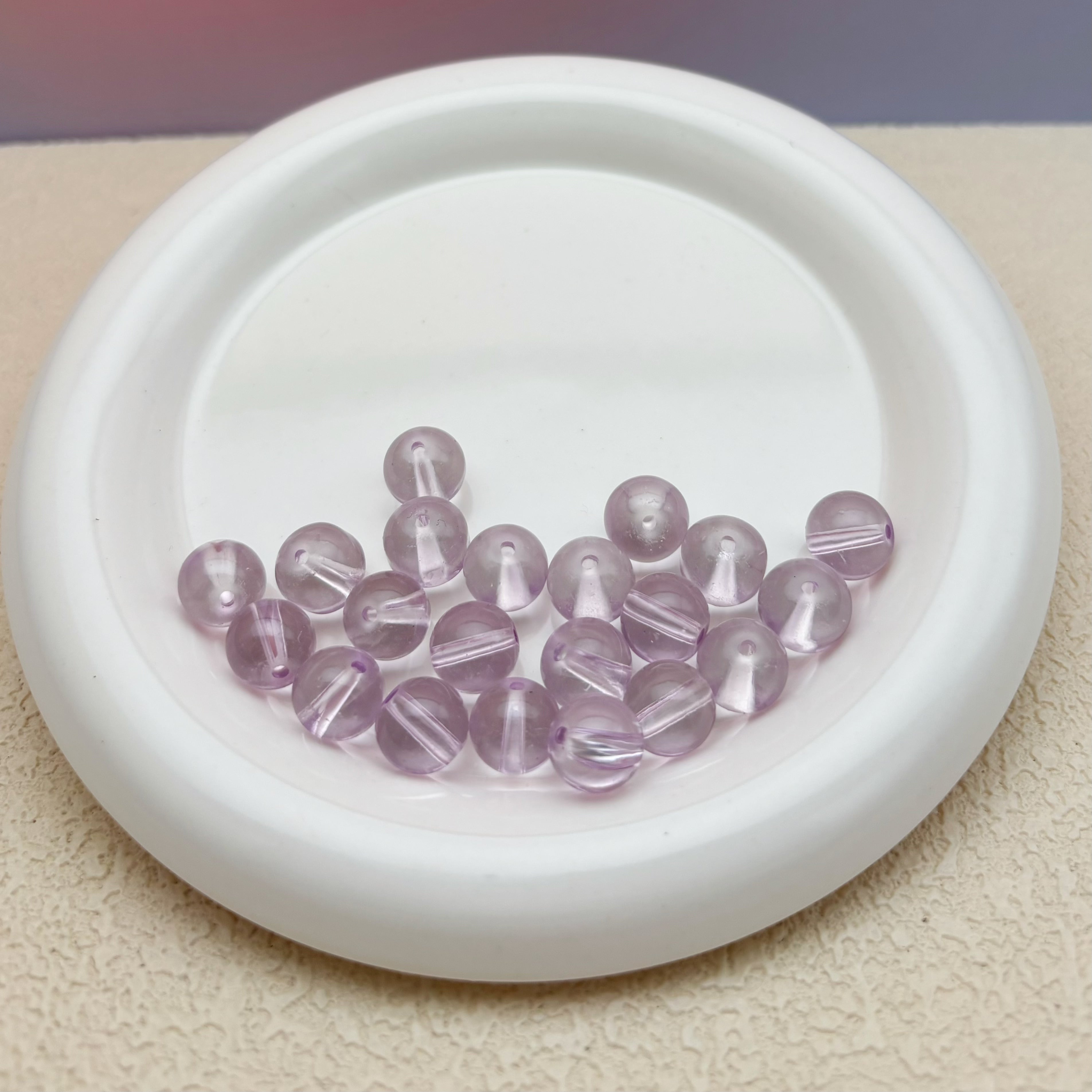 12mm | ラベンダーグラスビーズ