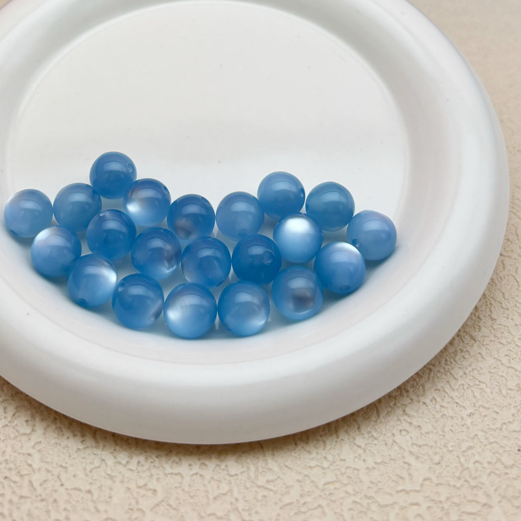 12mm | アクアブルーキャッツアイビーズ