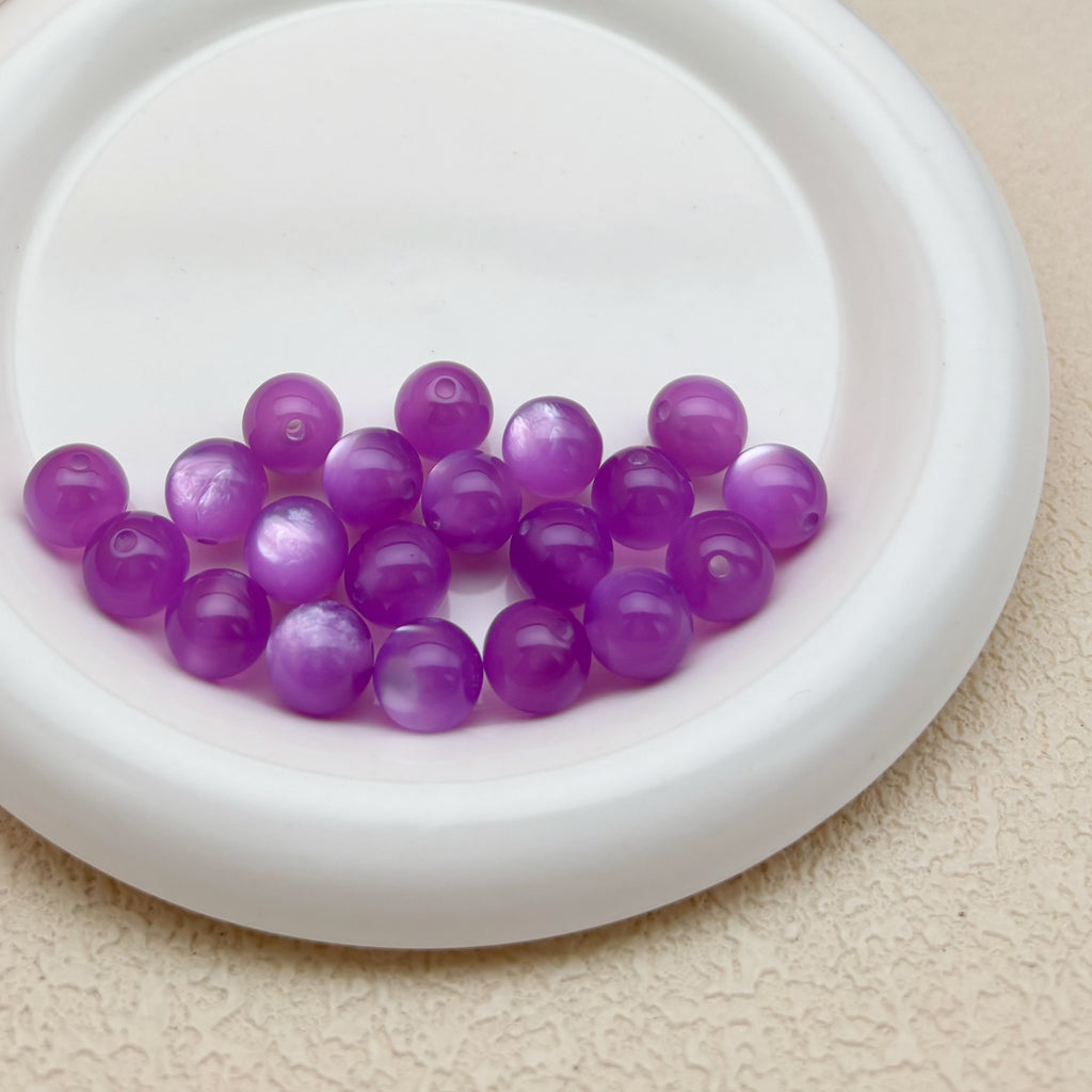 12mm | パープルキャッツアイビーズ