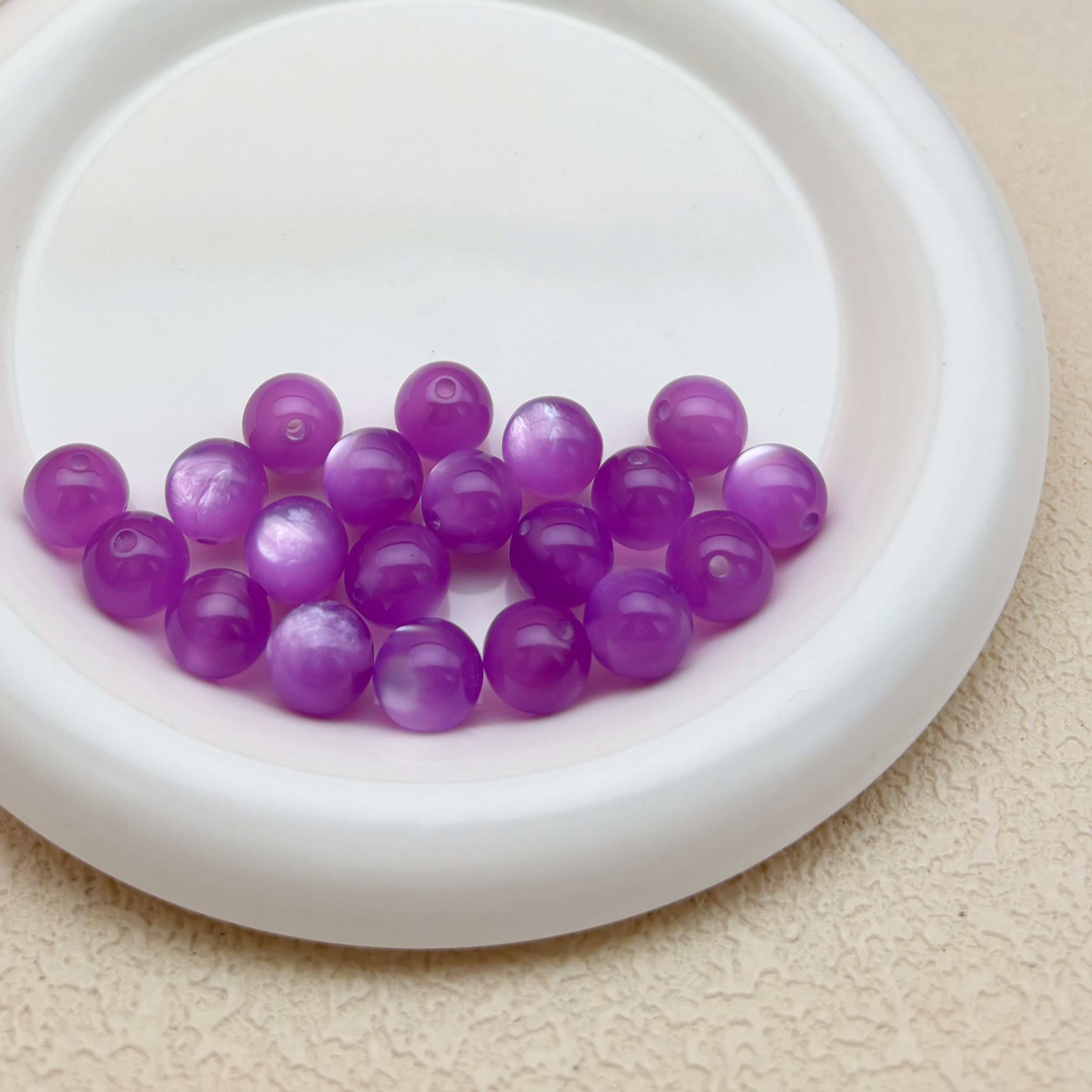 12mm | パープルキャッツアイビーズ