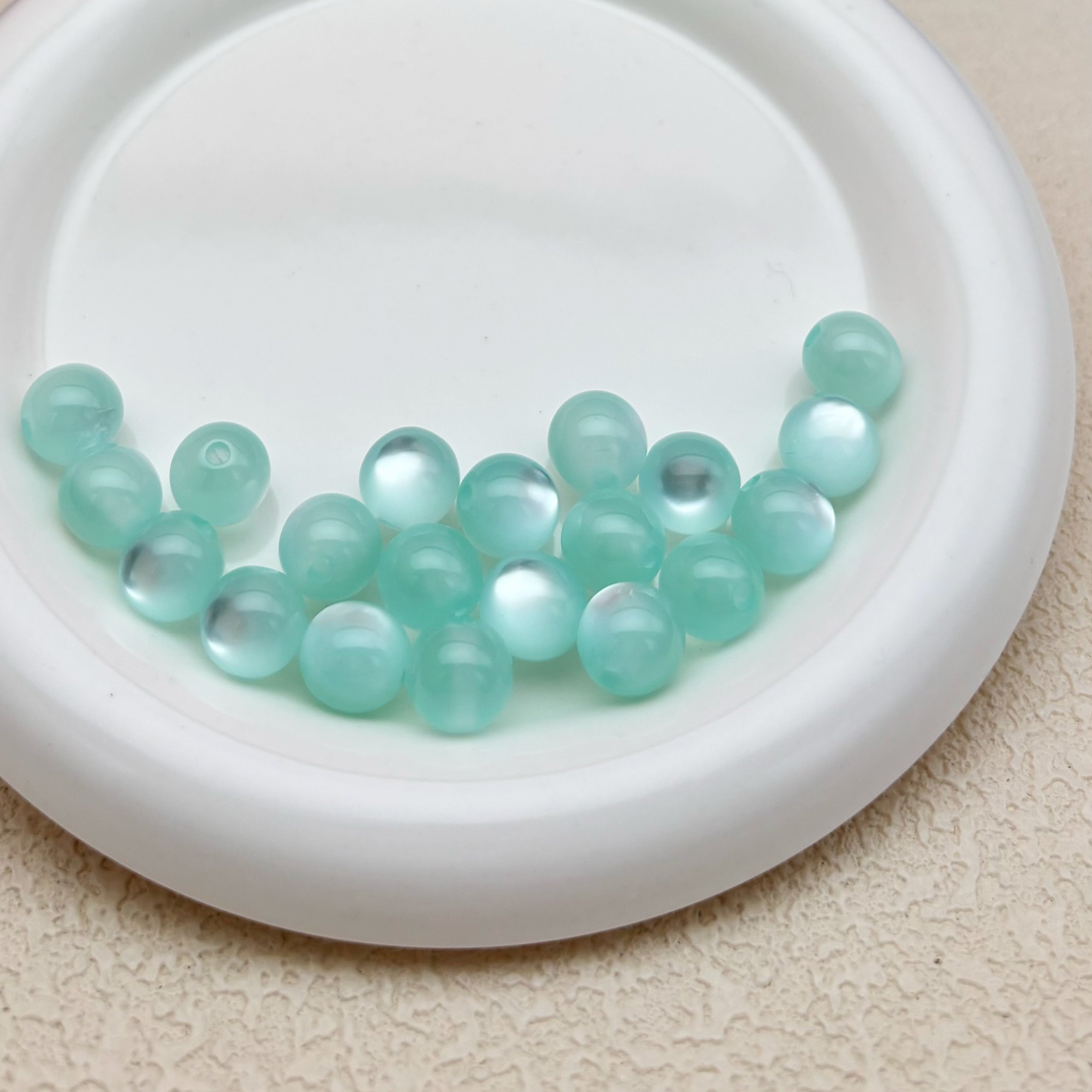 12mm | ウォーターブルーキャッツアイビーズ