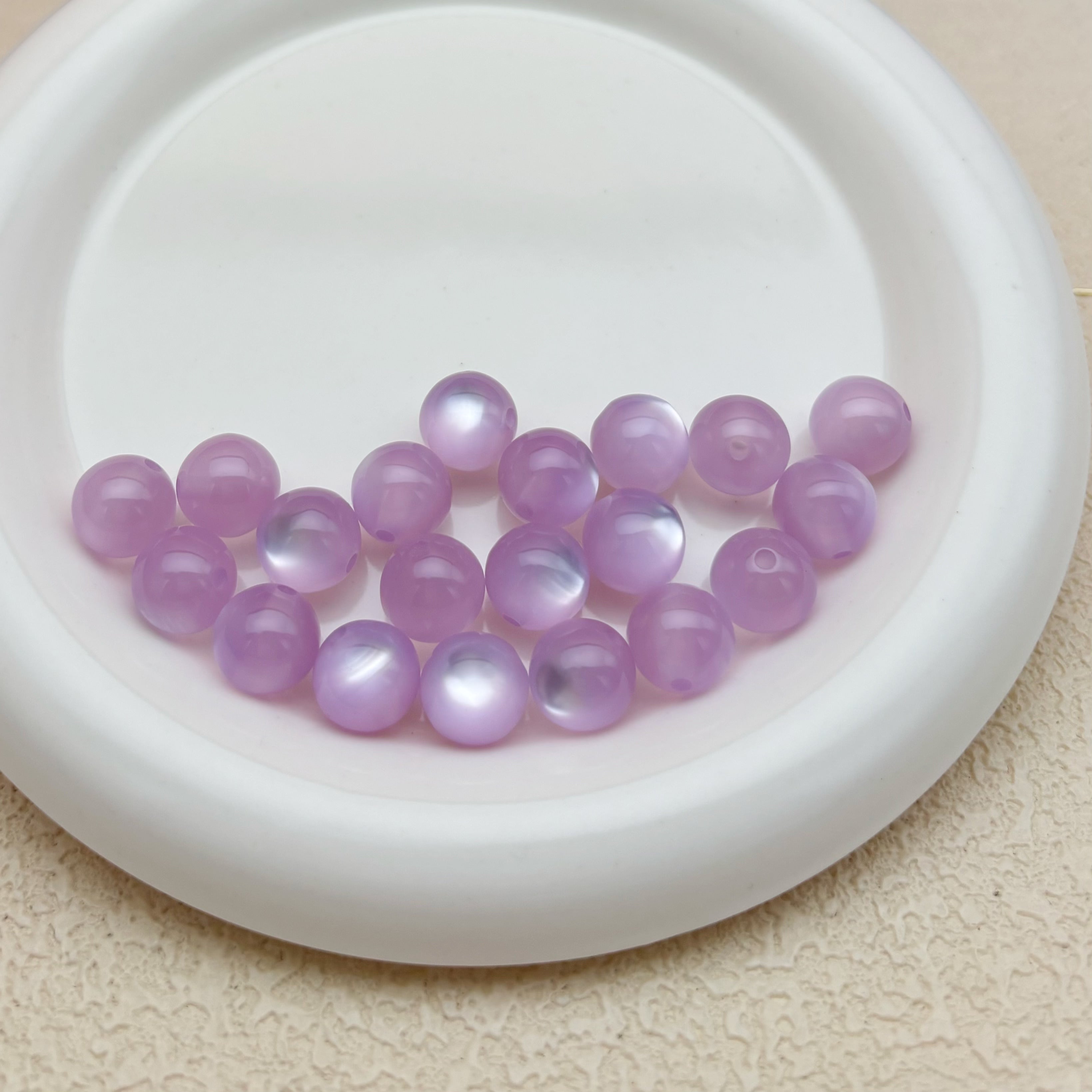 12mm | ラベンダーキャッツアイビーズ