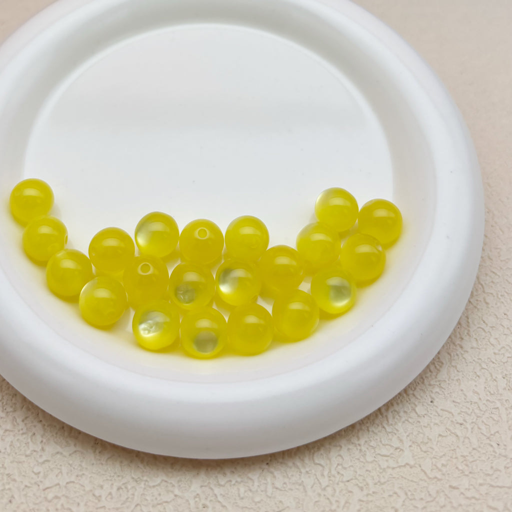 12mm | イエローキャッツアイビーズ