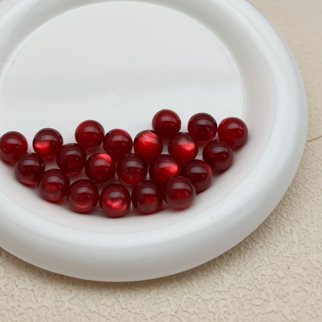 12mm | ワインレッドキャッツアイビーズ
