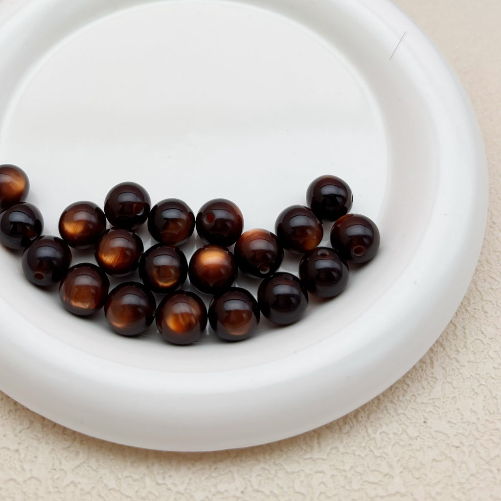 12mm | キャラメルキャッツアイビーズ