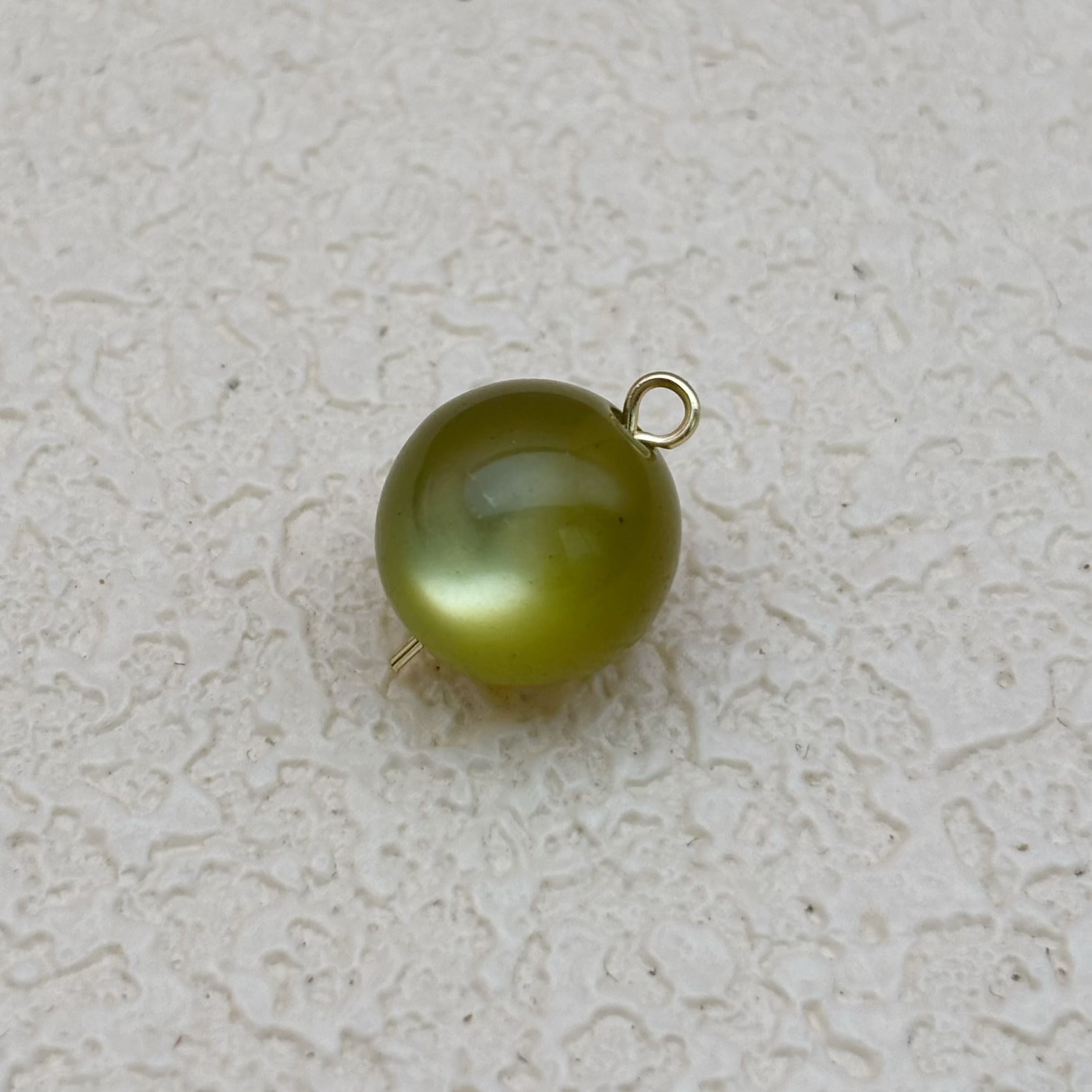 12mm | セージグリーンキャッツアイビーズ