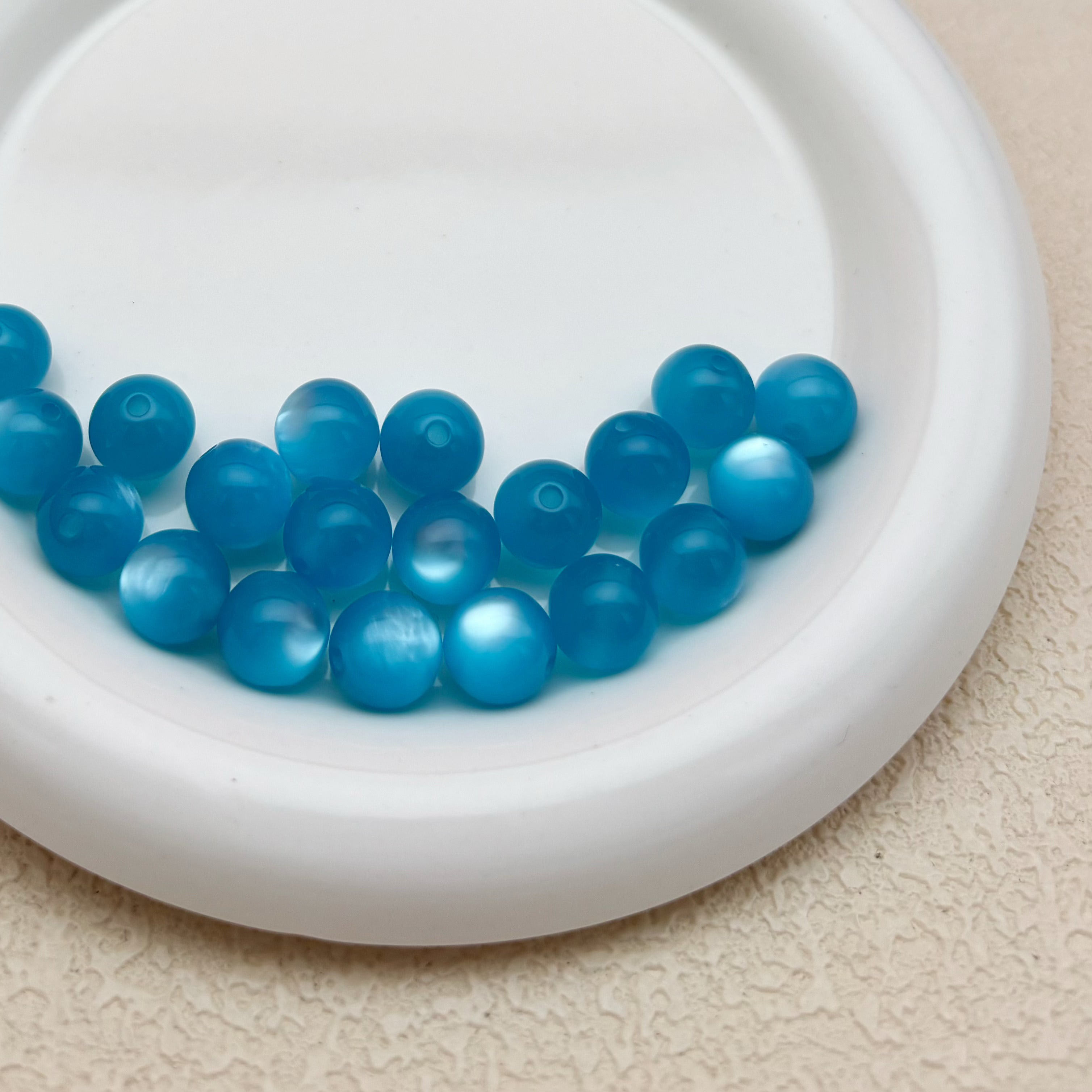 12mm | ブルーキャッツアイビーズ