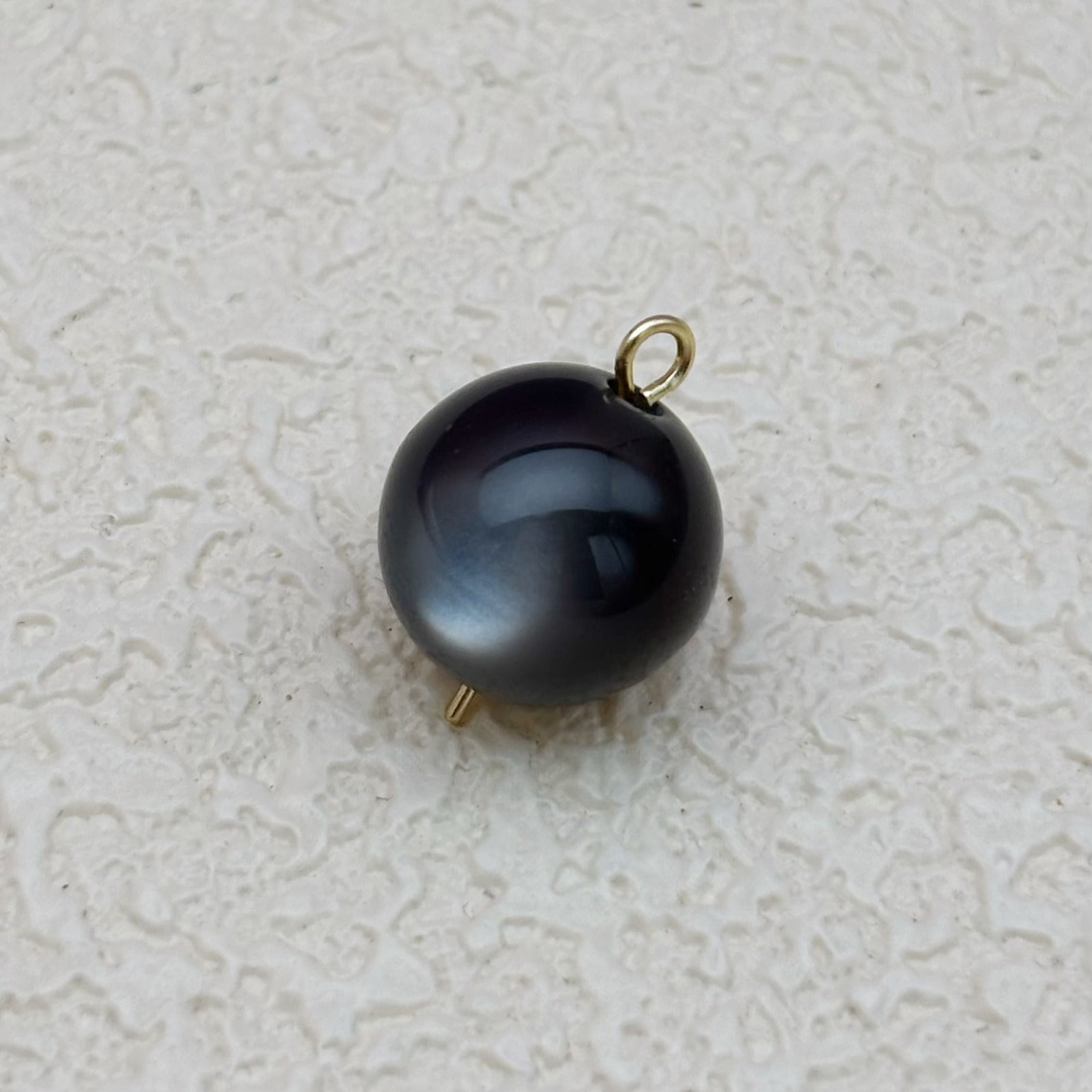 12mm | ブラックキャッツアイビーズ