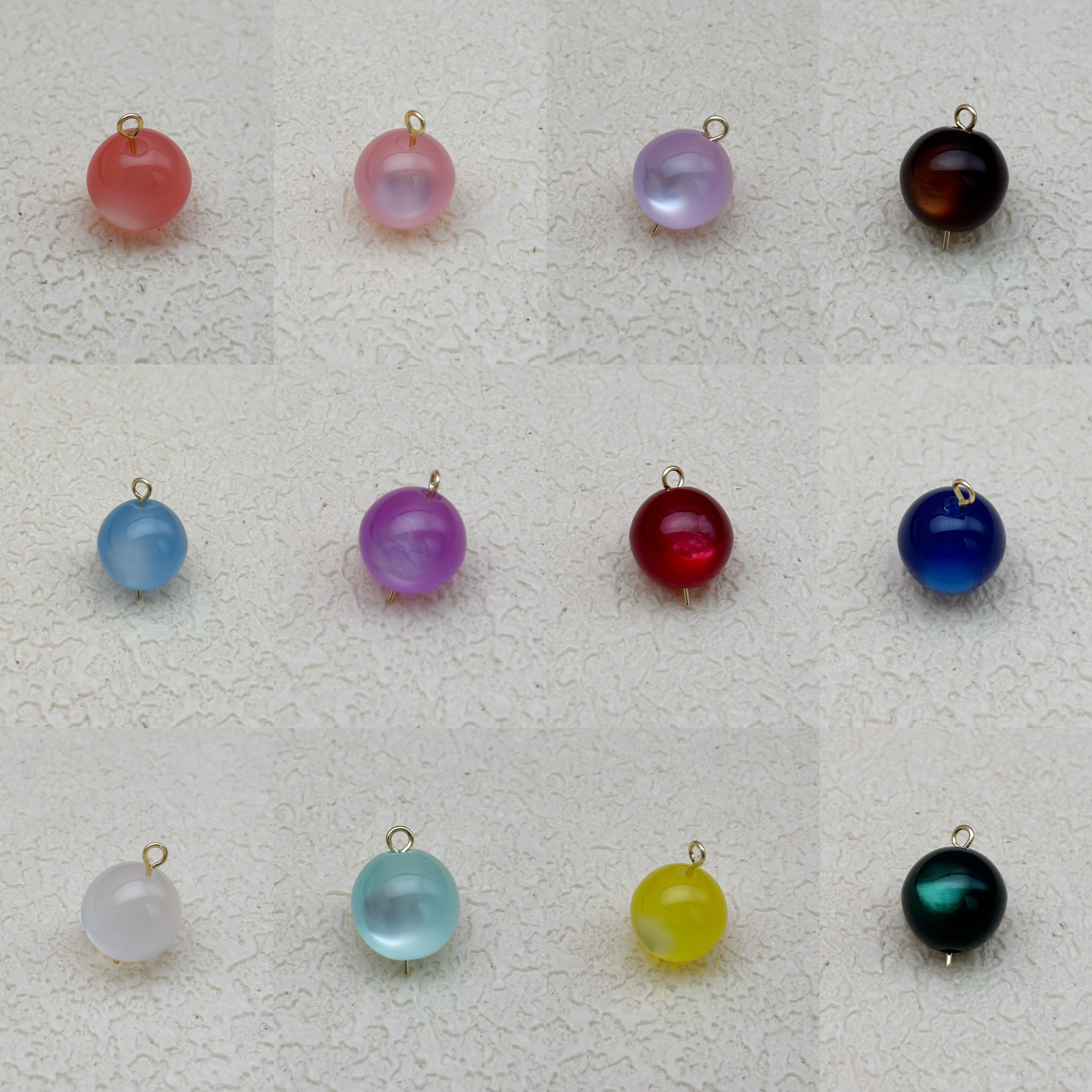 12mm | アクアブルーキャッツアイビーズ