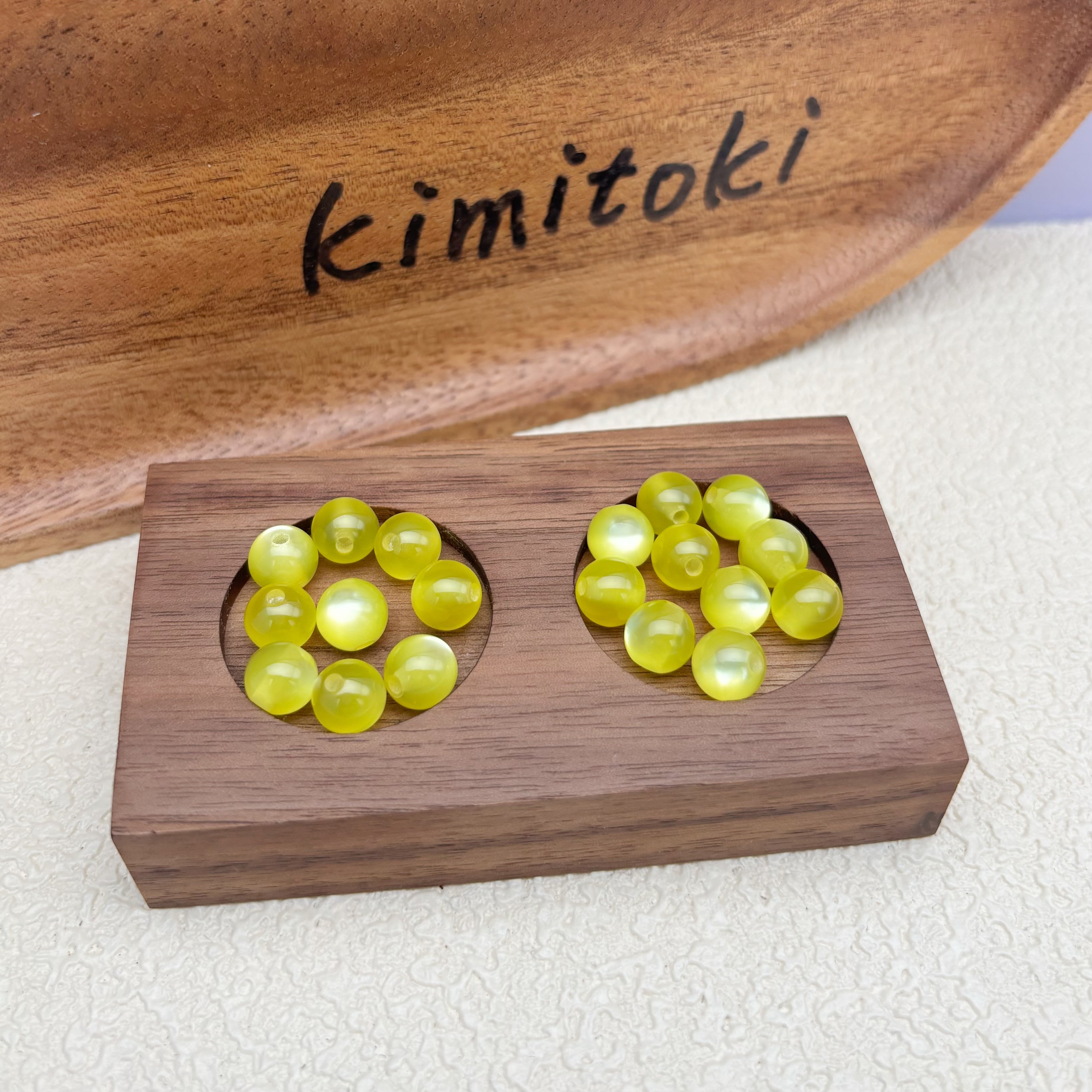 8mm | イエローキャッツアイビーズ