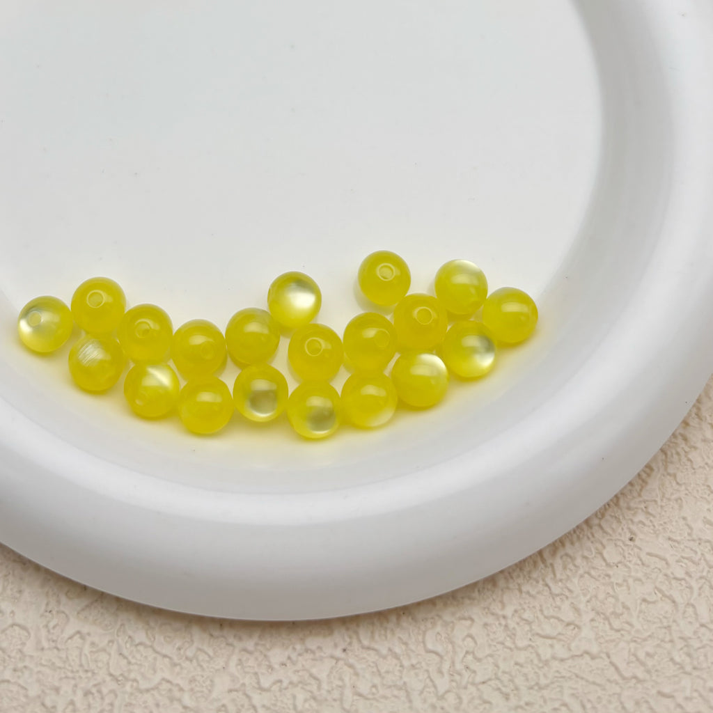 8mm | イエローキャッツアイビーズ