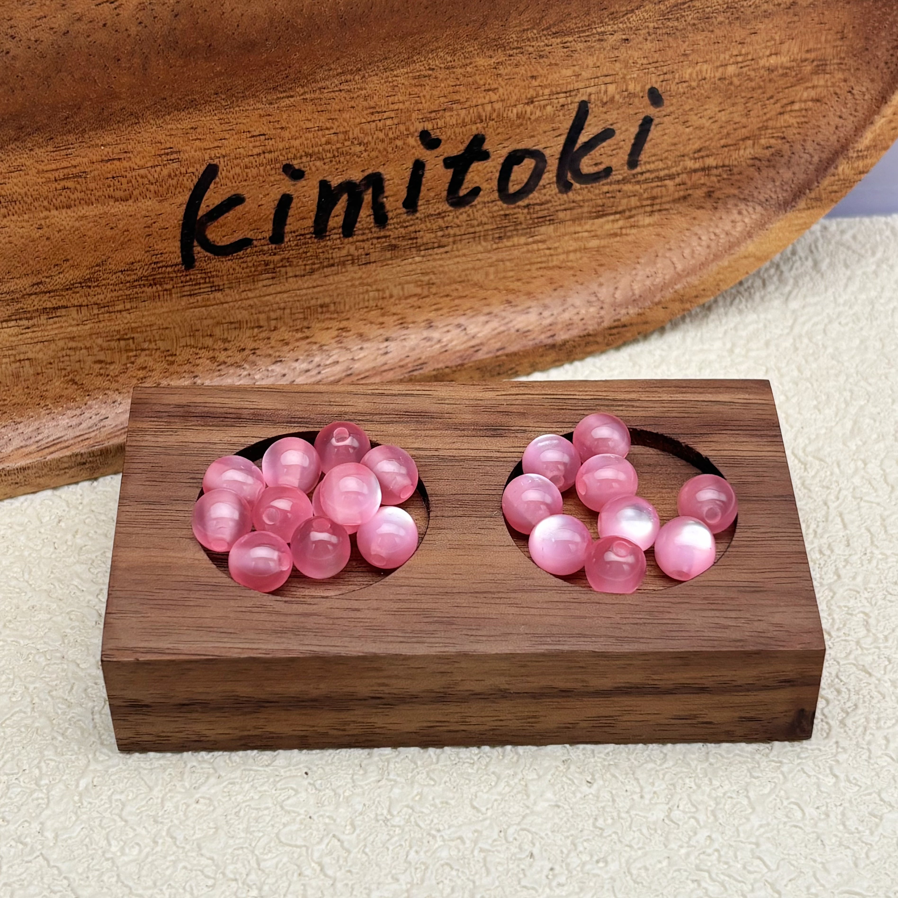 8mm | グレープフルーツピンクキャッツアイビーズ