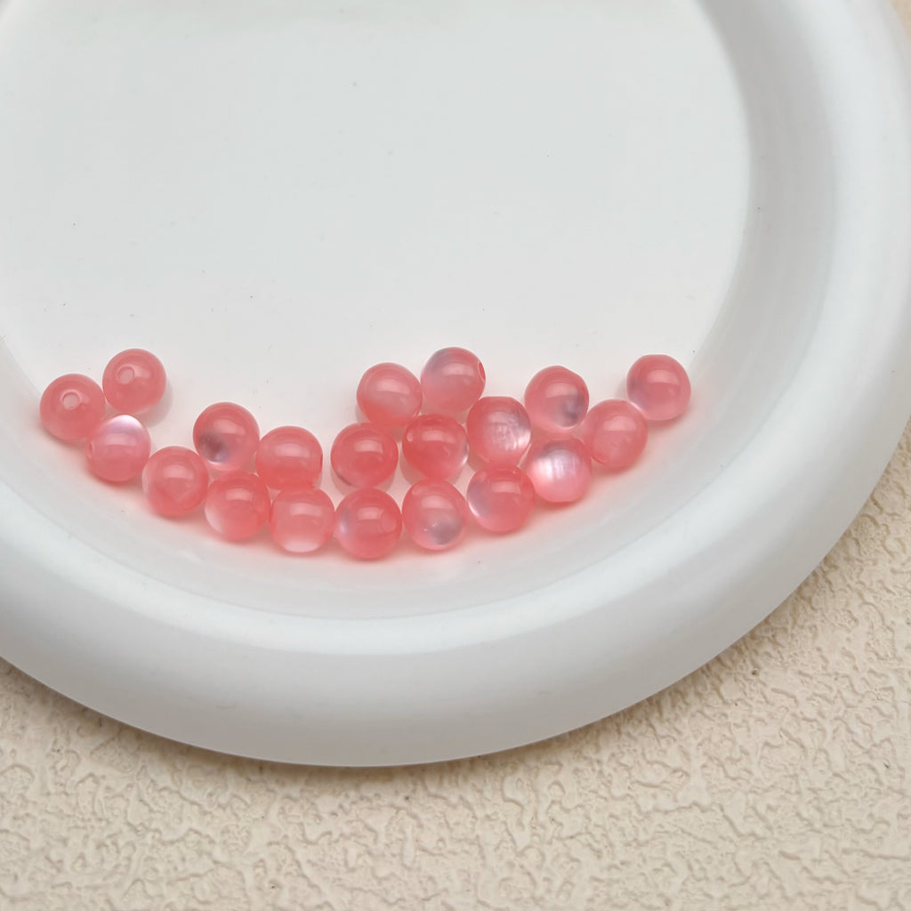 8mm | グレープフルーツピンクキャッツアイビーズ
