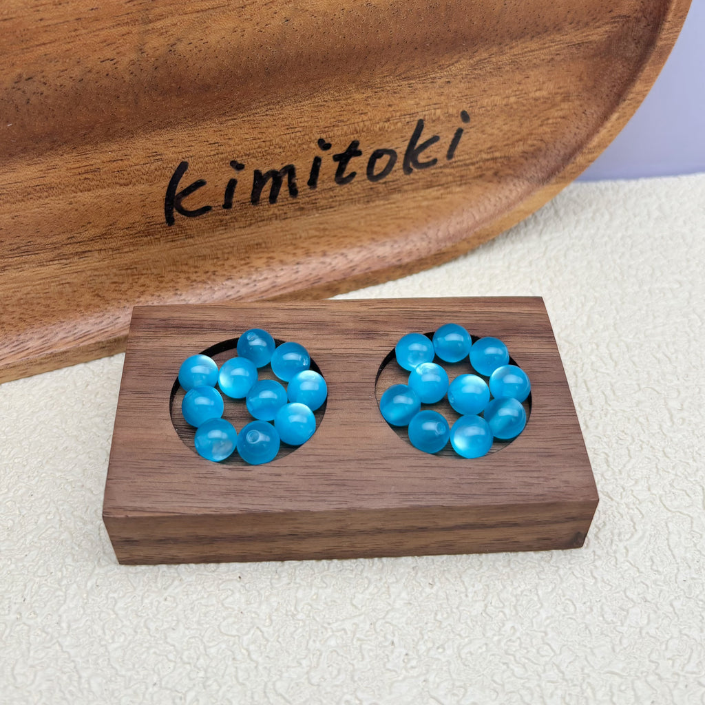 8mm | ブルーキャッツアイビーズ