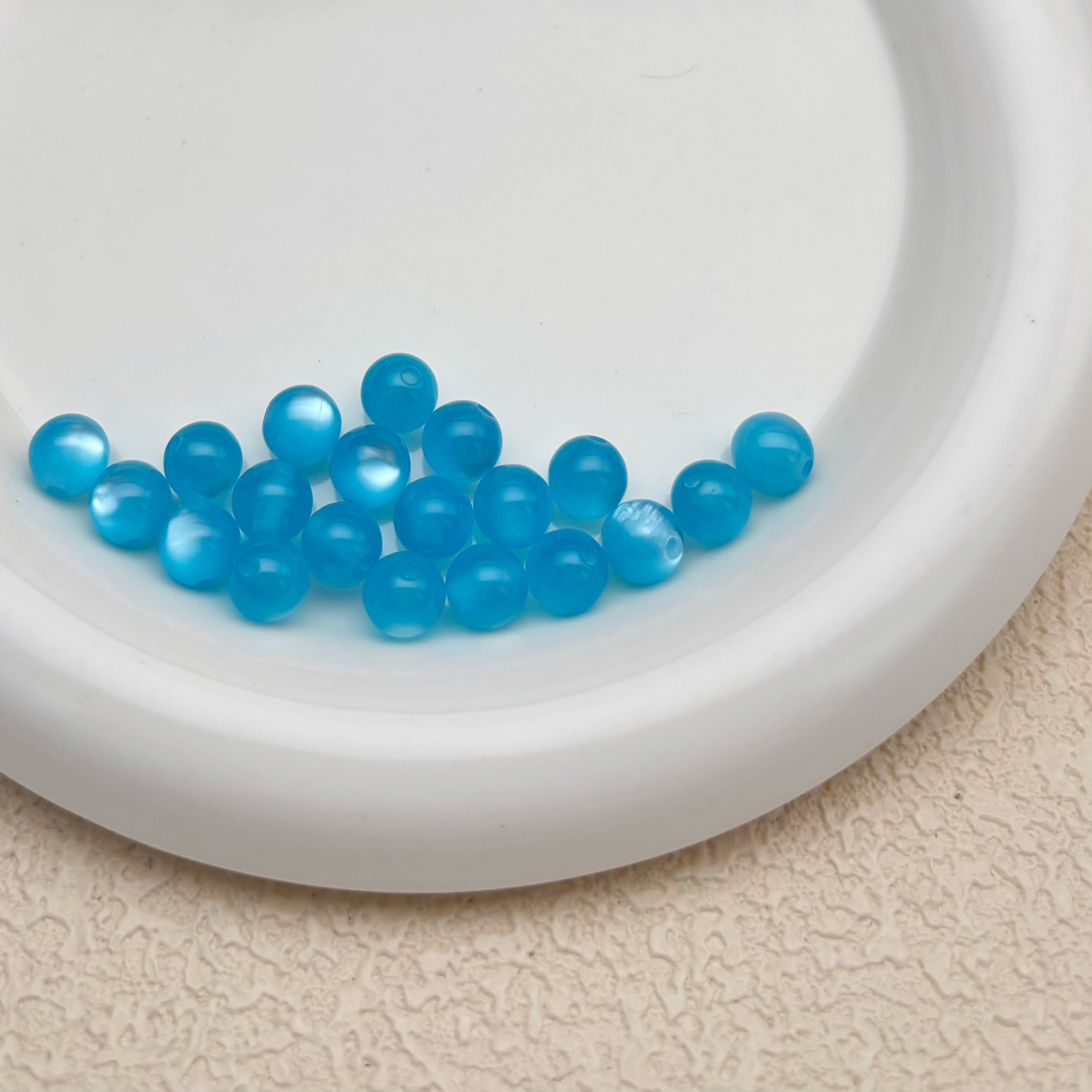 8mm | ブルーキャッツアイビーズ