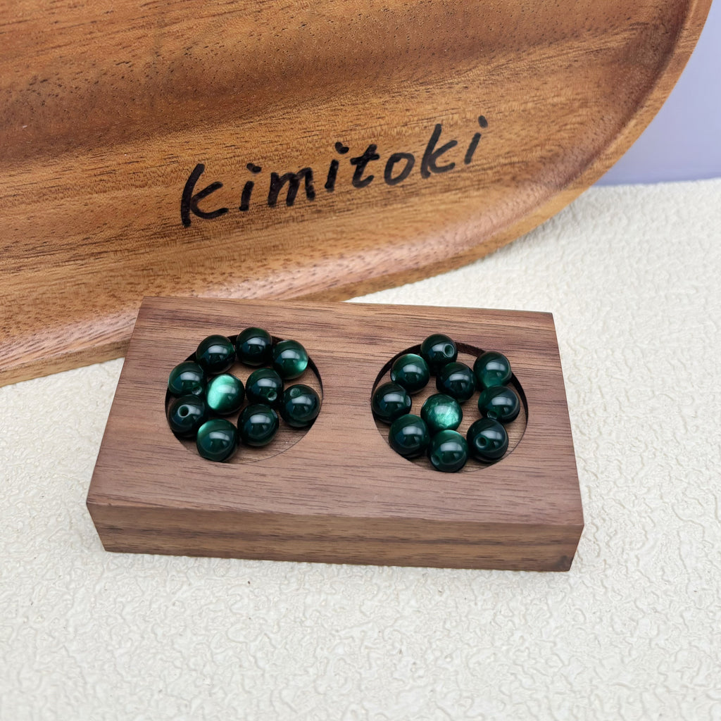 8mm | ディープグリーンキャッツアイビーズ