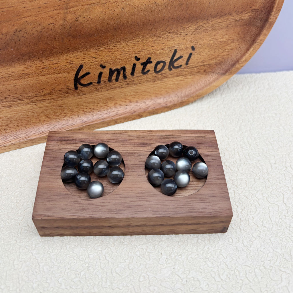 8mm | ブラックキャッツアイビーズ