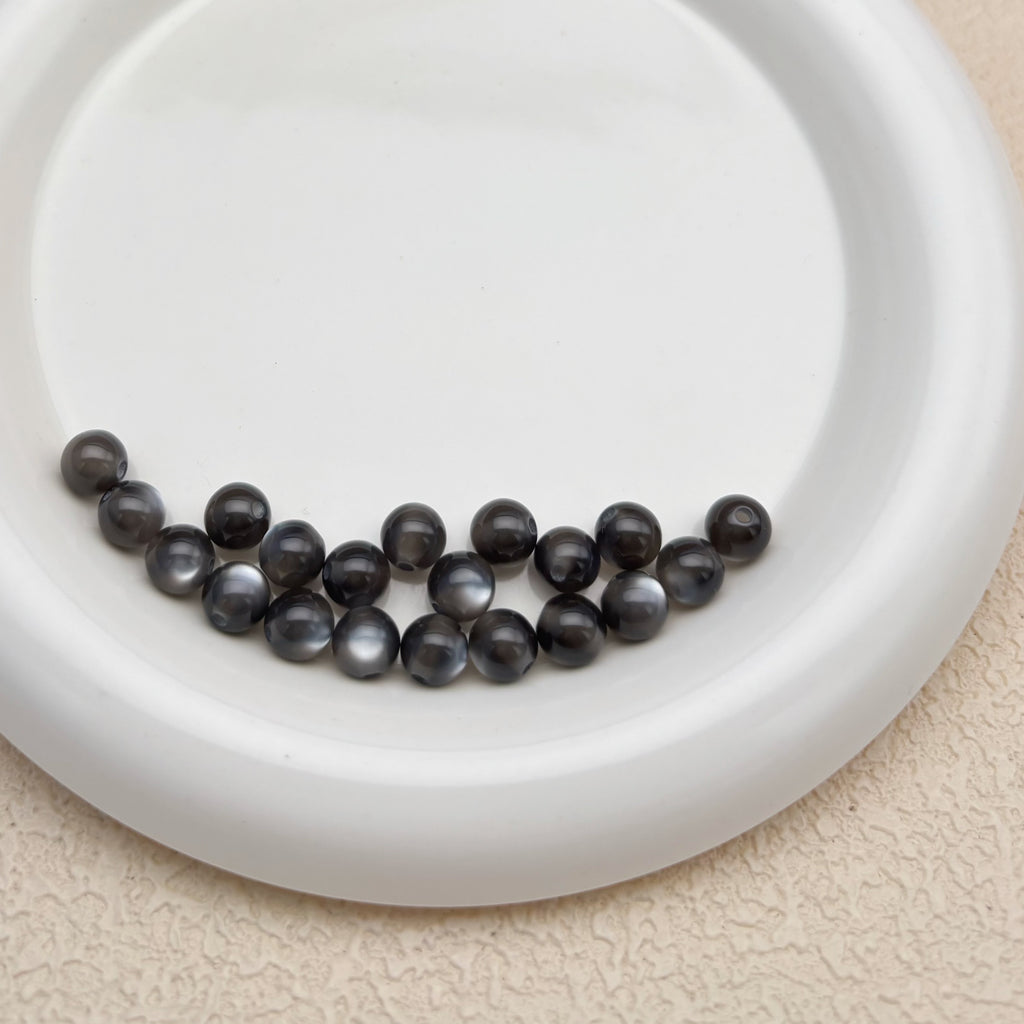 8mm | ブラックキャッツアイビーズ