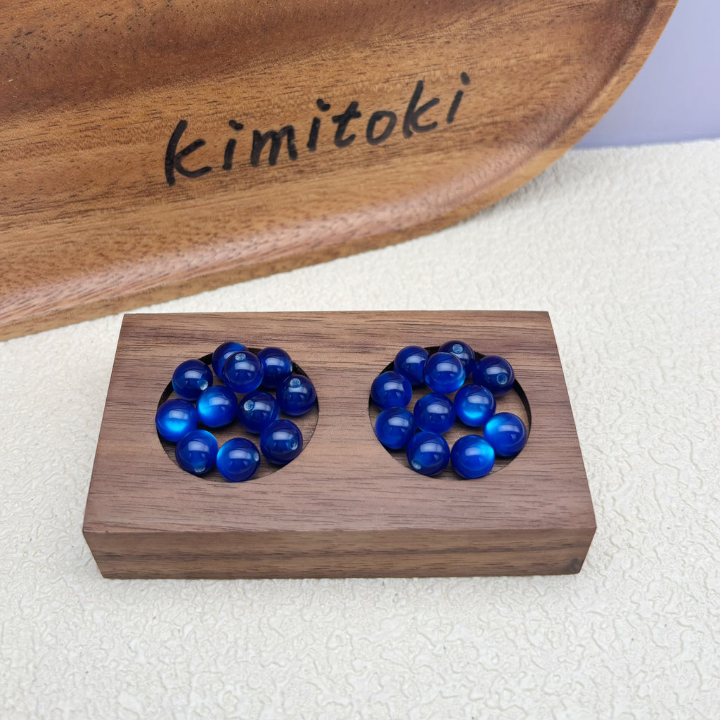 8mm | ディープブルーキャッツアイビーズ