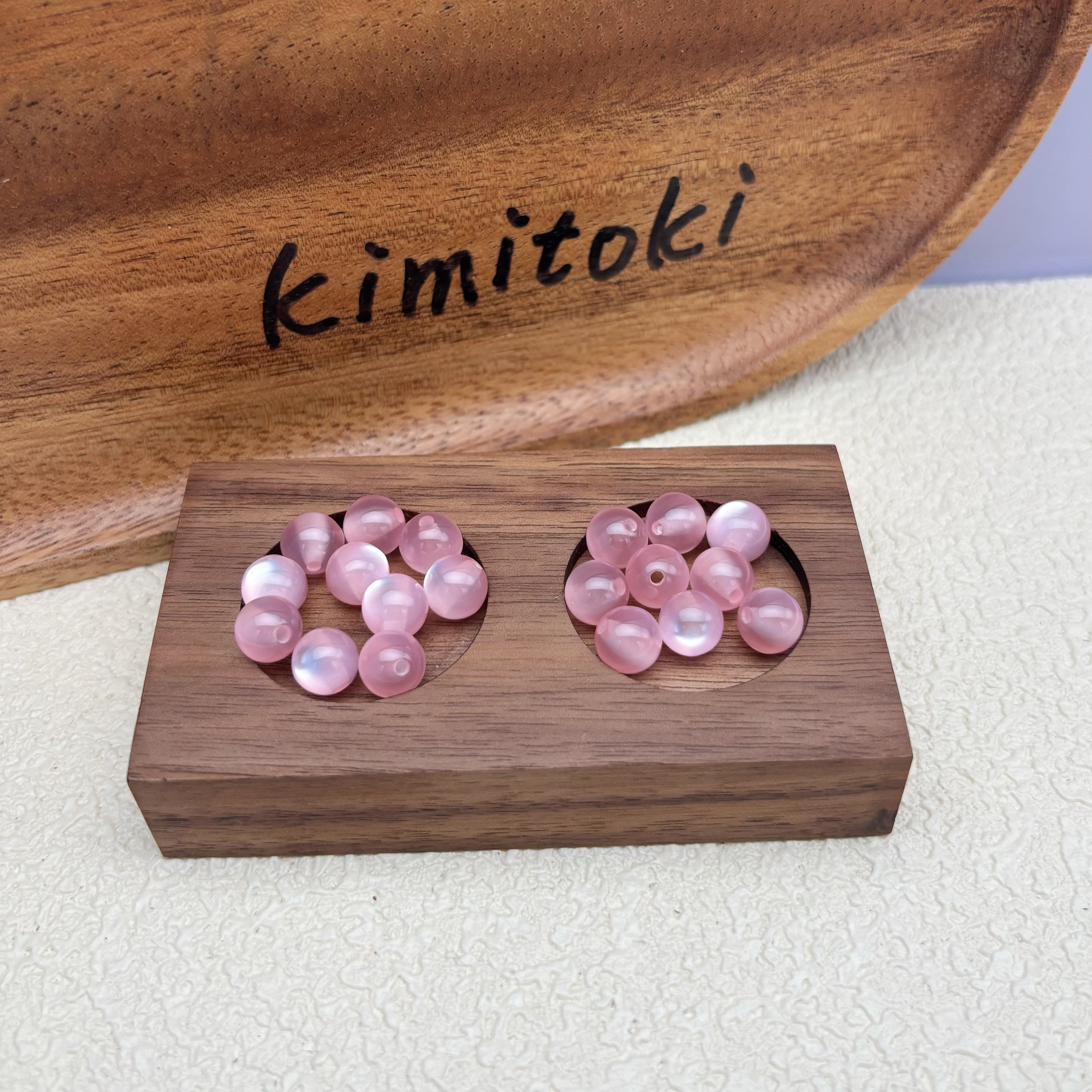 8mm | ピンクキャッツアイビーズ
