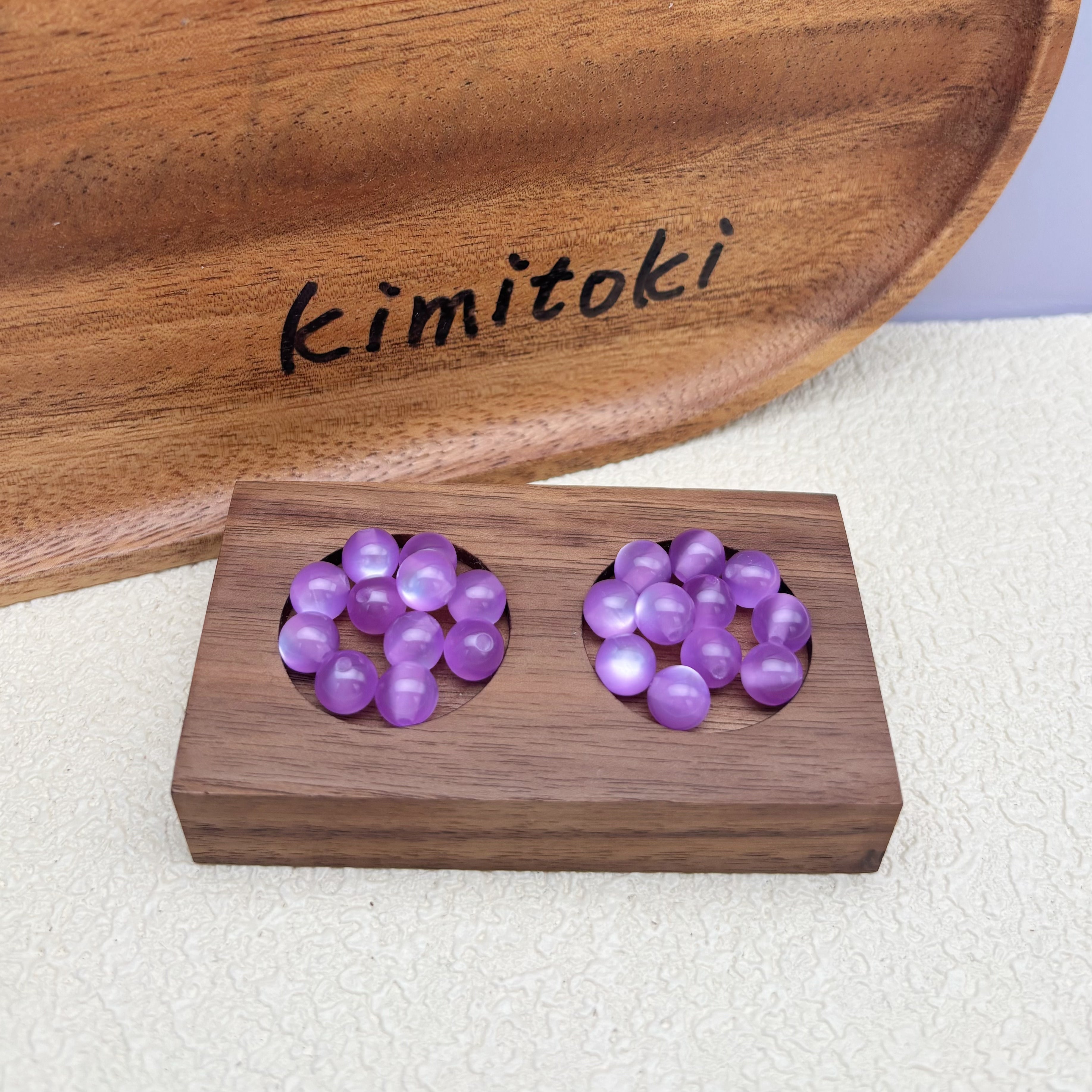 8mm | パープルキャッツアイビーズ