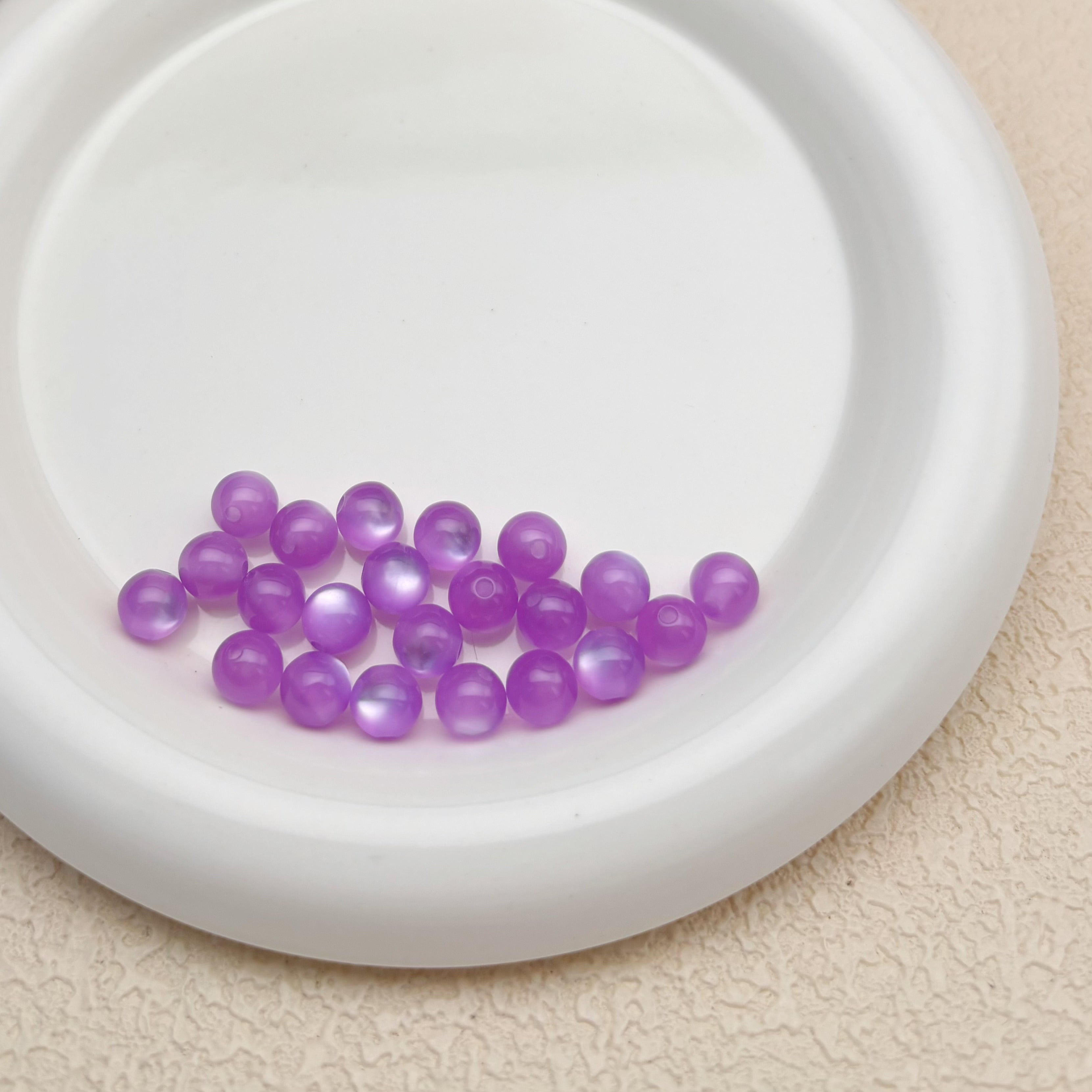 8mm | パープルキャッツアイビーズ