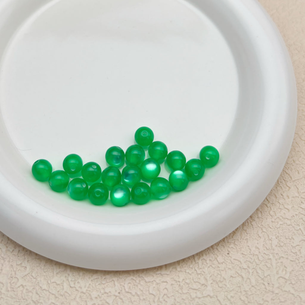 8mm | グリーンキャッツアイビーズ