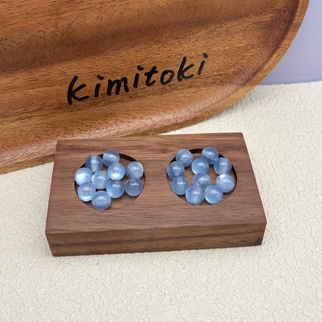 8mm | アクアブルーキャッツアイビーズ