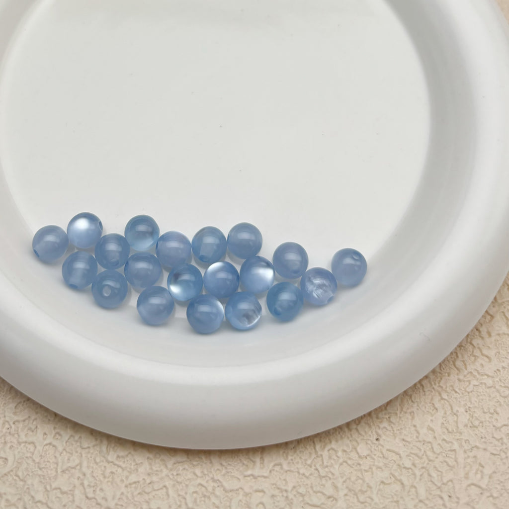 8mm | アクアブルーキャッツアイビーズ
