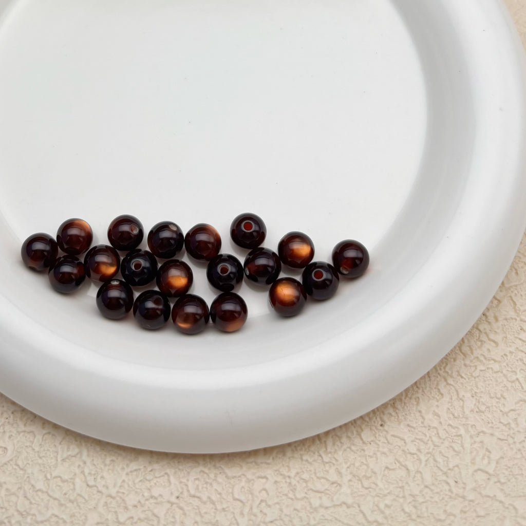 8mm | キャラメルキャッツアイビーズ