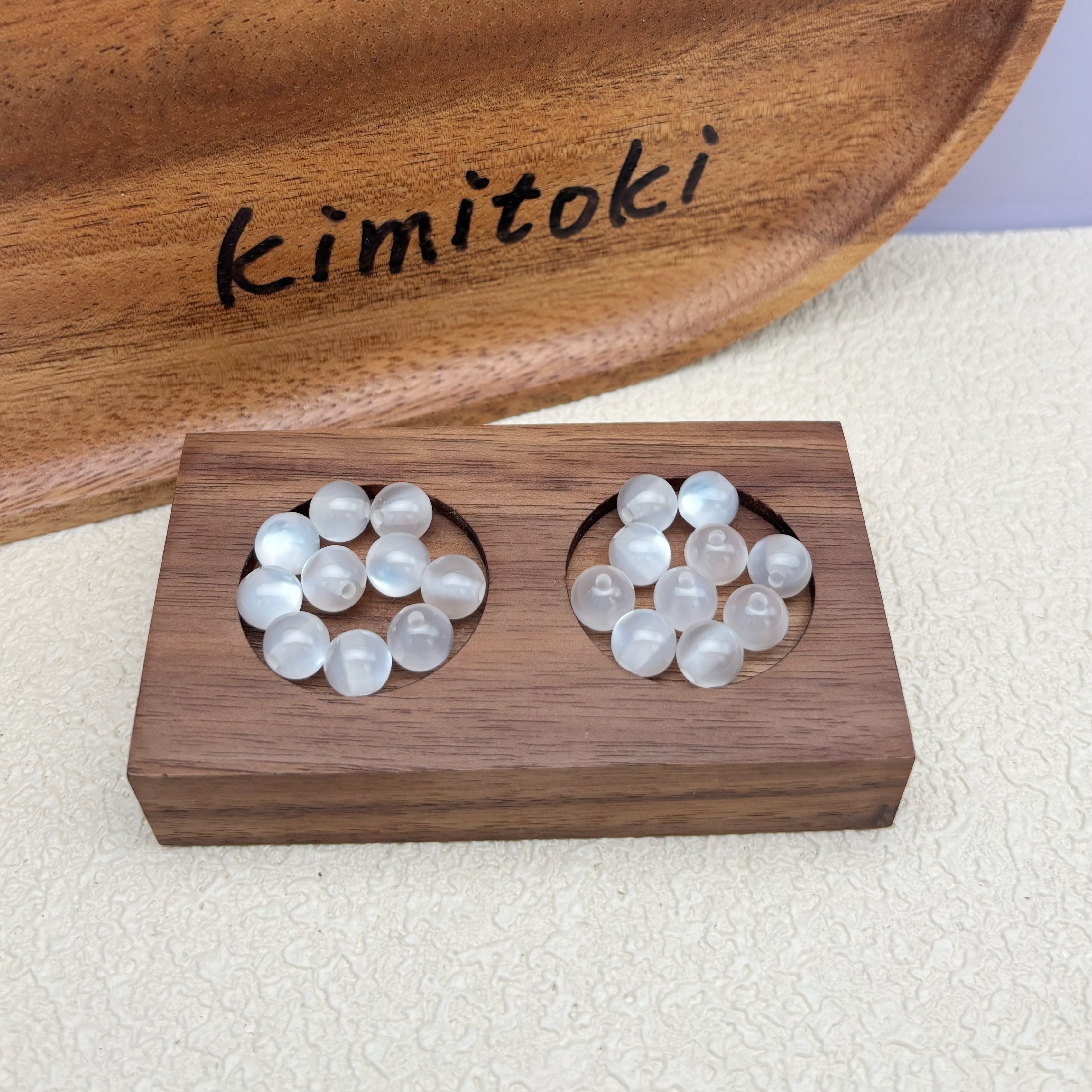 8mm | ホワイトキャッツアイビーズ