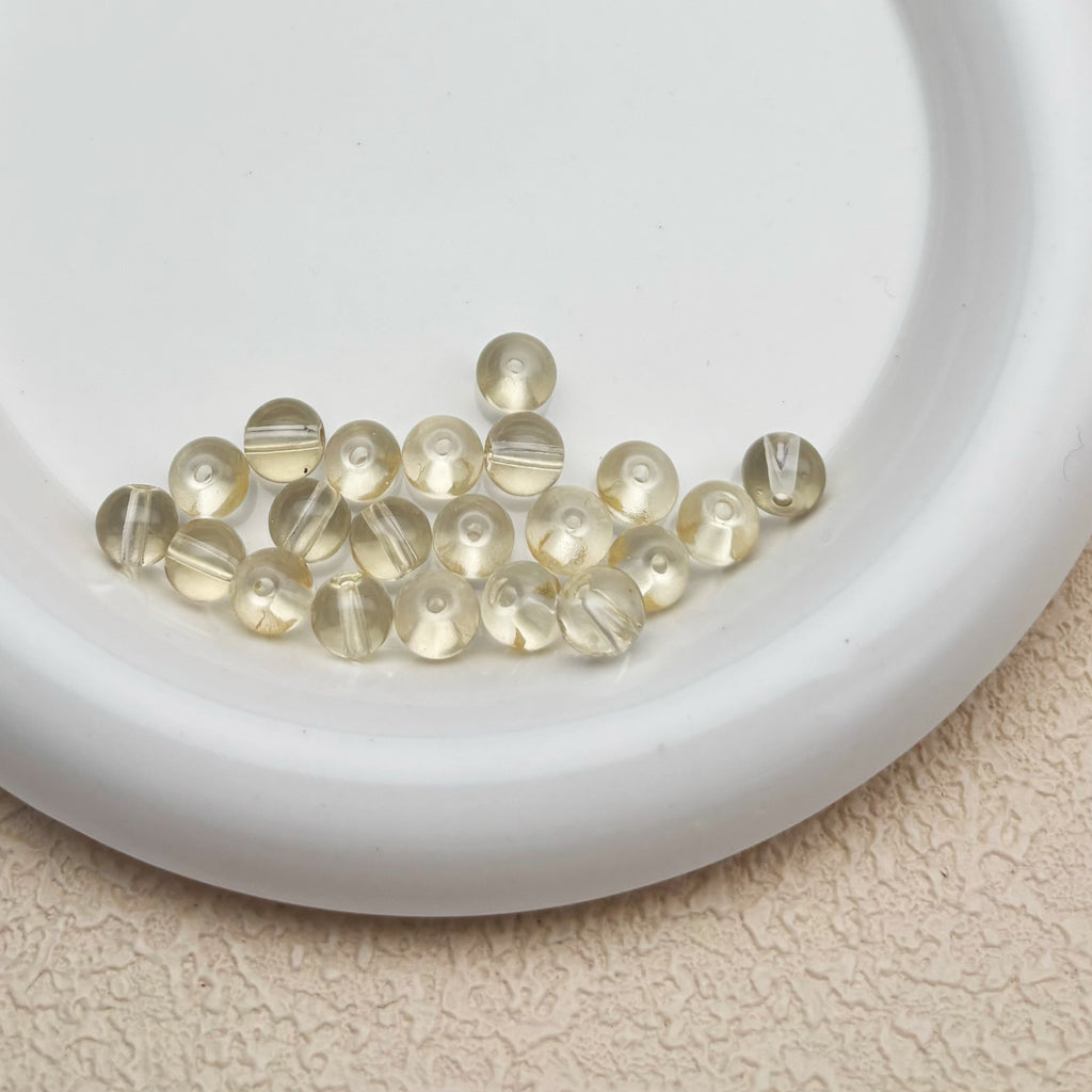 8mm | ライトイエローグラスビーズ